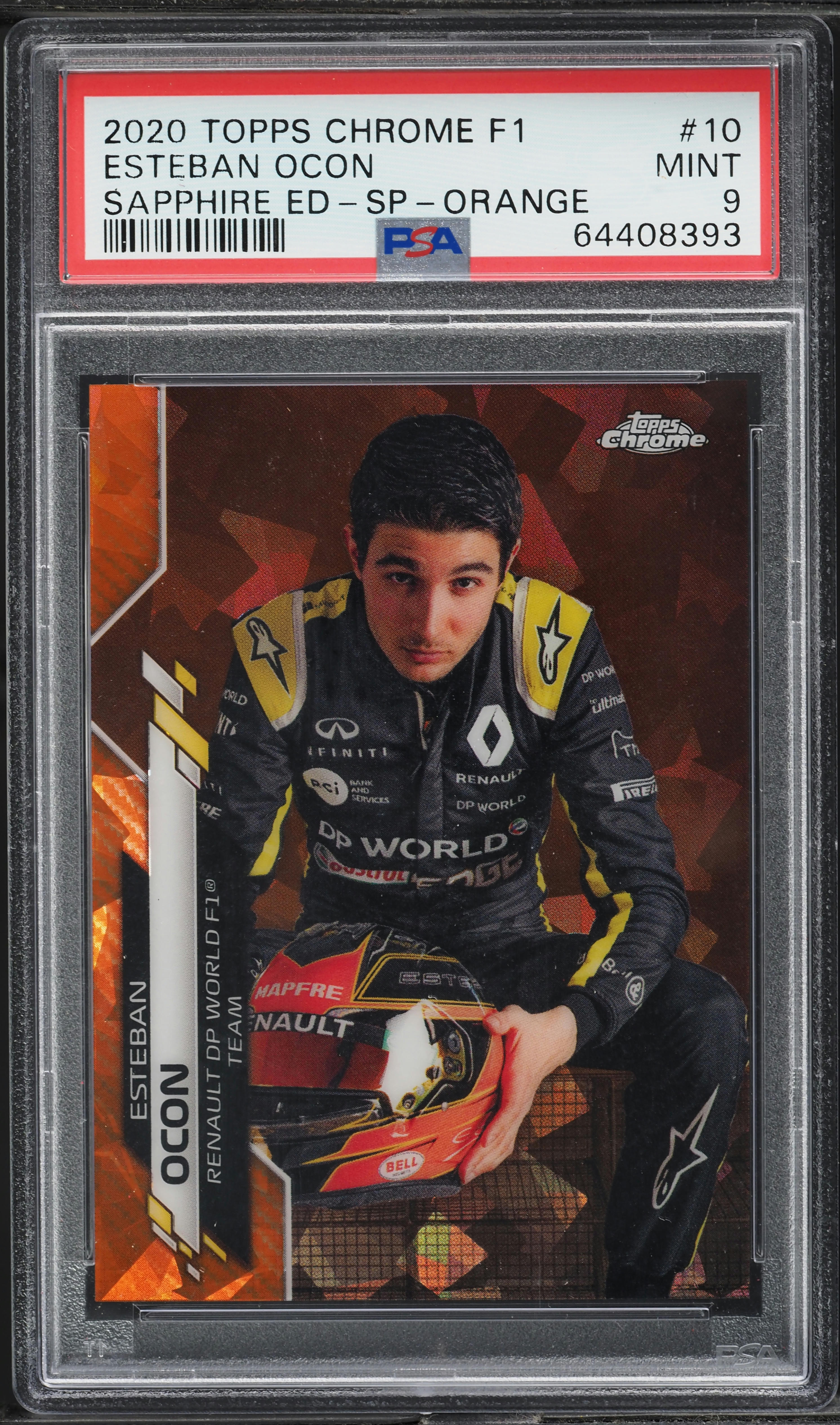 2020 Topps Chrome Formula 1 F1 Sapphire Orange Esteban Ocon SP /25