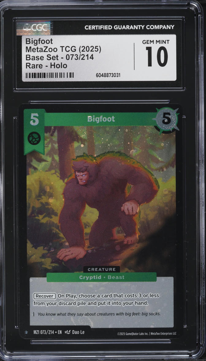 2025 MetaZoo TCG Base Set Holo Bigfoot #073 CGC 10 GEM MINT on Fanatics  Collect