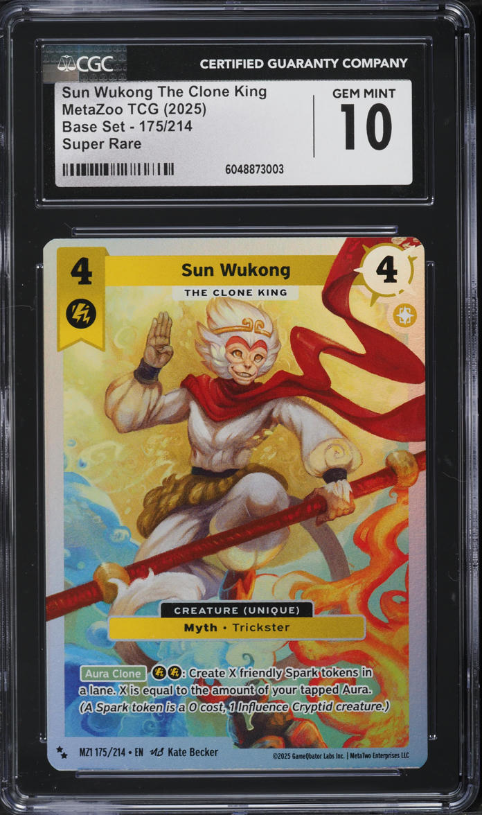 【Mute King】 2025 MetaZoo TCG Base Set Sun Wukong The Clone King #175 CGC 10