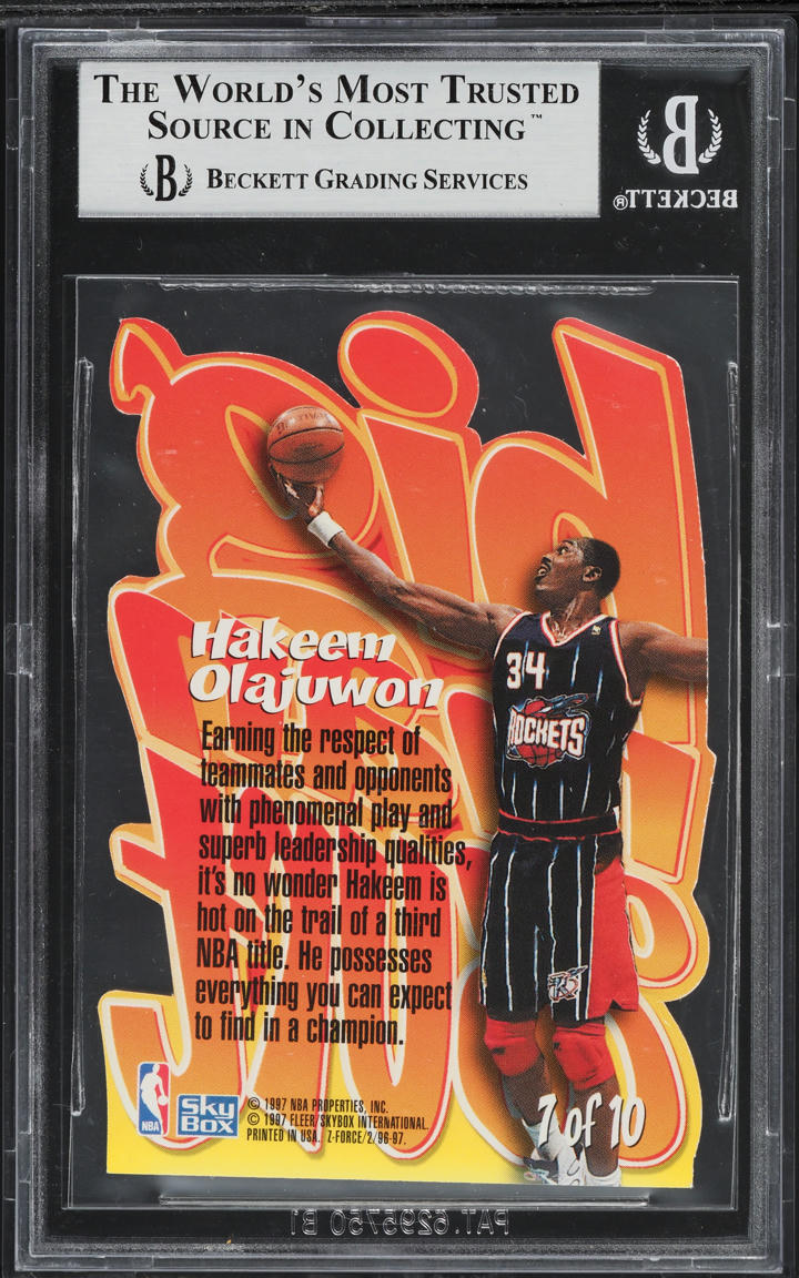 1996 Skybox Z-Force Big Men On Court Z-Peat Hakeem Olajuwon #7 BGS 9 MINT