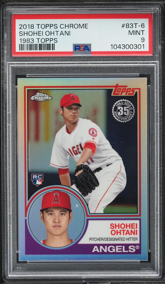 2018 Topps Chrome '83 Refractor Shohei Ohtani ROOKIE #83T-6 PSA 9