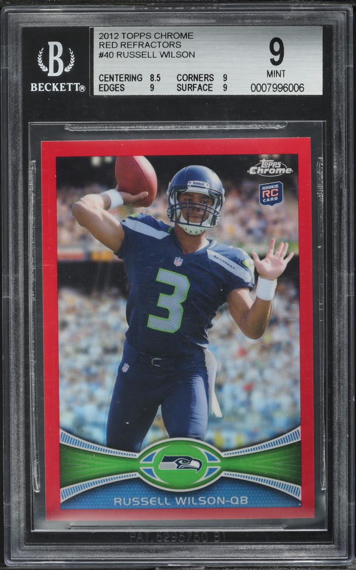 2012 Topps Chrome Red Refractor Russell Wilson ROOKIE /25 #40 BGS 9 MINT