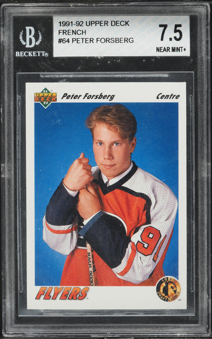 1991 Upper Deck French Peter Forsberg ROOKIE #64 BGS 7.5 NRMT+