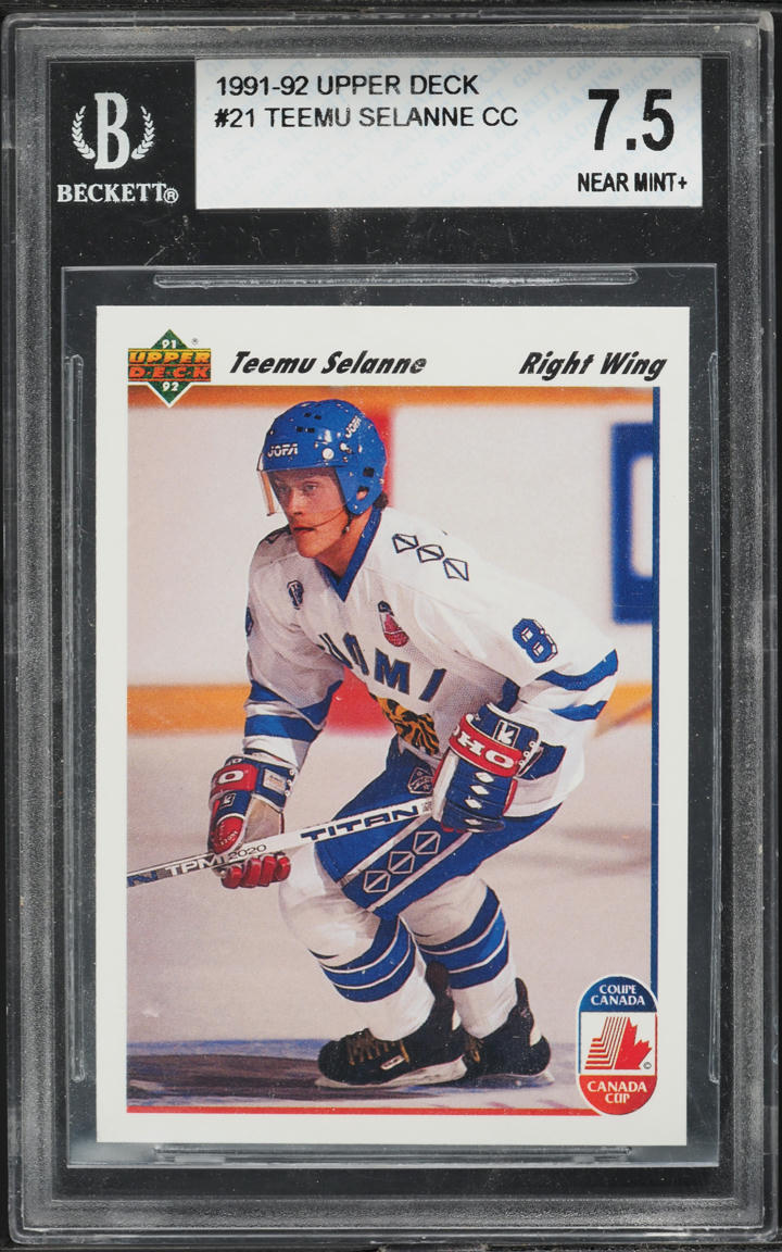 1991 Upper Deck Hockey Teemu Selanne ROOKIE #21 BGS 7.5 NRMT+