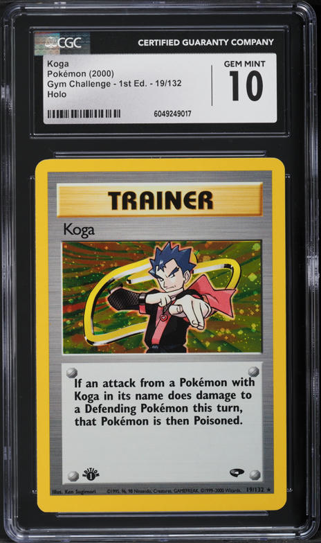 2000 Pokemon Gym Challenge 1st Edition Holo Koga #19 CGC 10 GEM MINT