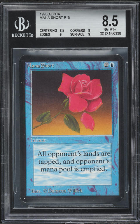 1993 Magic The Gathering MTG Alpha Mana Short BGS 9 MINT on