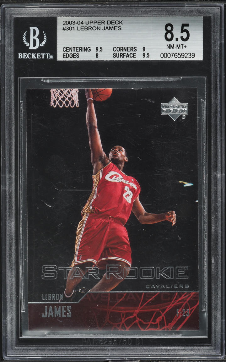 2003 Upper Deck Basketball LeBron James ROOKIE #301 BGS 8.5 NM-MT+