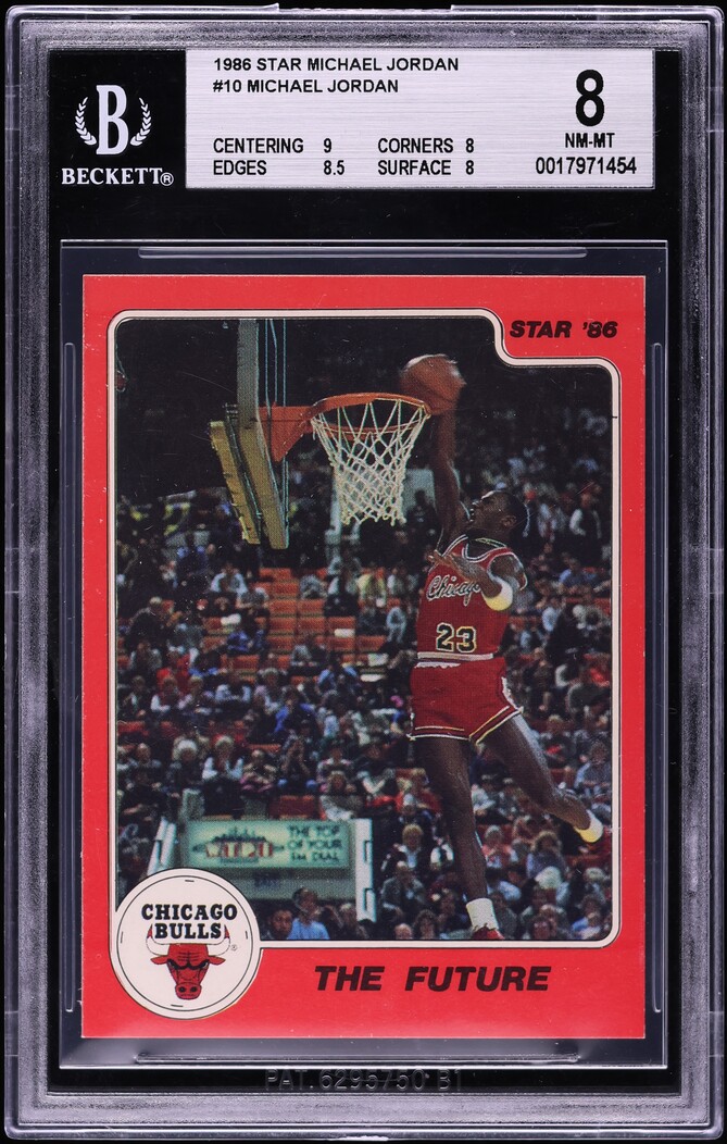 1986 Star Basketball Michael Jordan ROOKIE #10 BGS 8 NM-MT