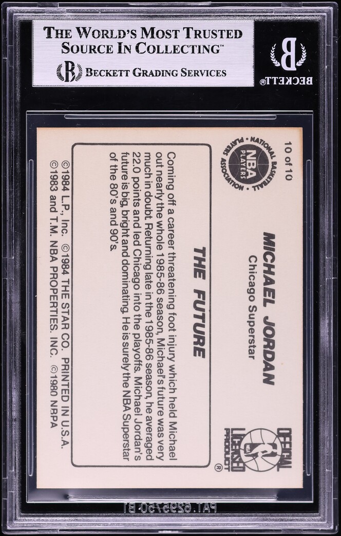 1986 Star Basketball Michael Jordan ROOKIE #10 BGS 8 NM-MT