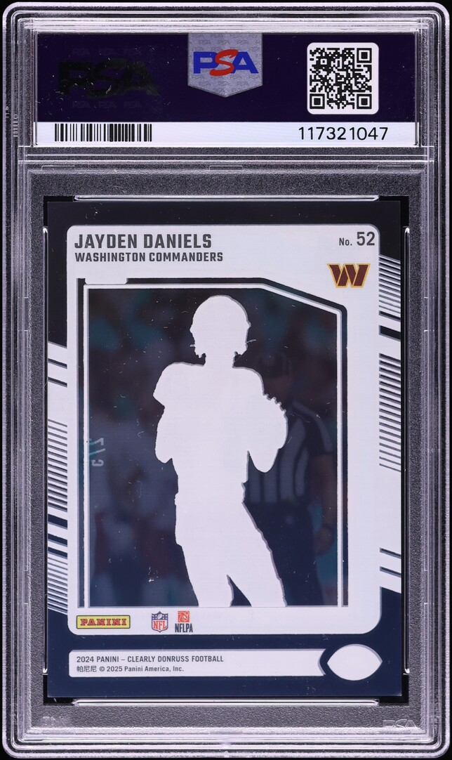 2024 Panini Clearly Donruss Black Jayden Daniels ROOKIE /5 #52 PSA 9 MINT
