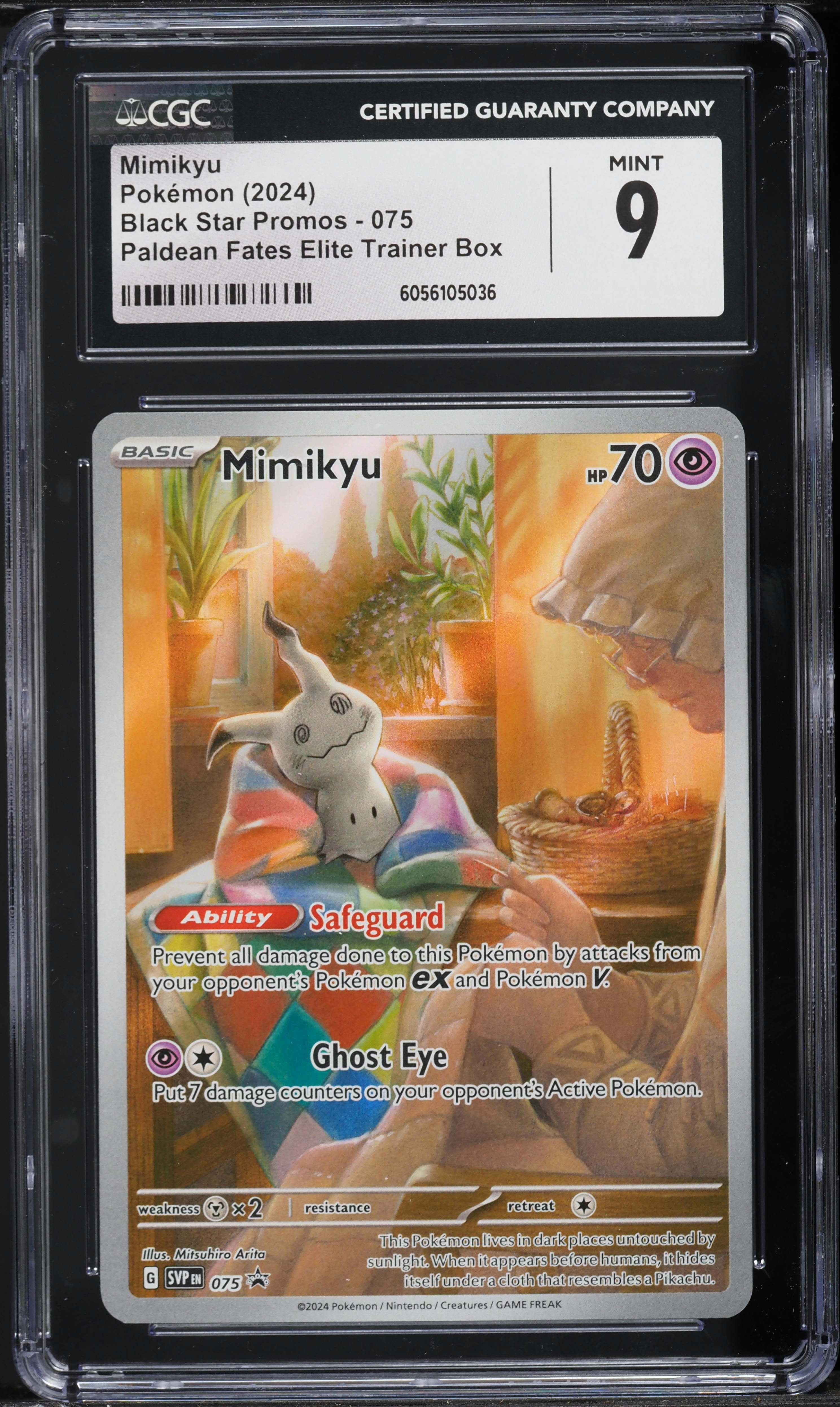 2024 Pokemon SV Black Star Promo Paldean Fates ETB Mimikyu #75 CGC