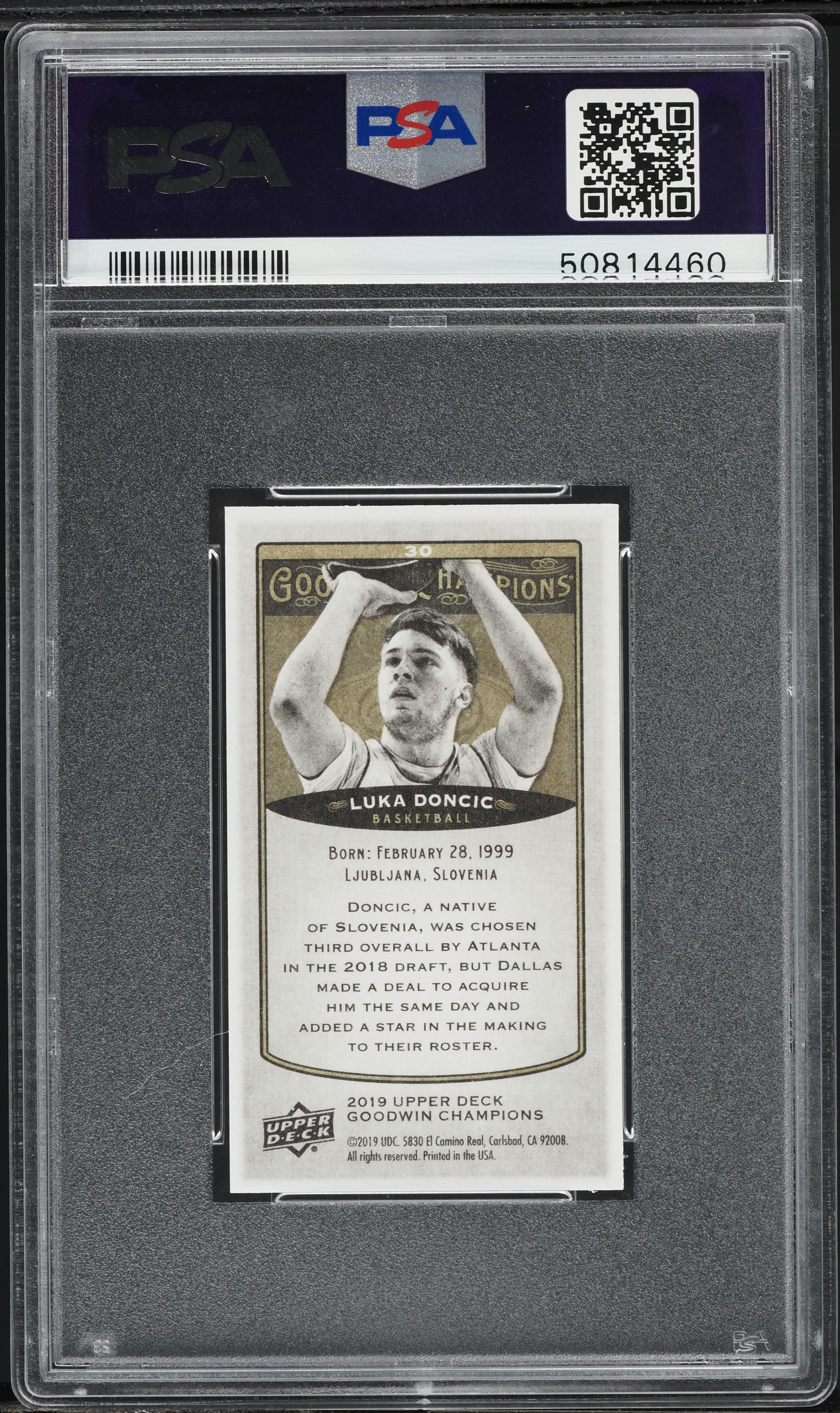 2019 Upper Deck Goodwin Champions Mini Luka Doncic #30 PSA 9 MINT