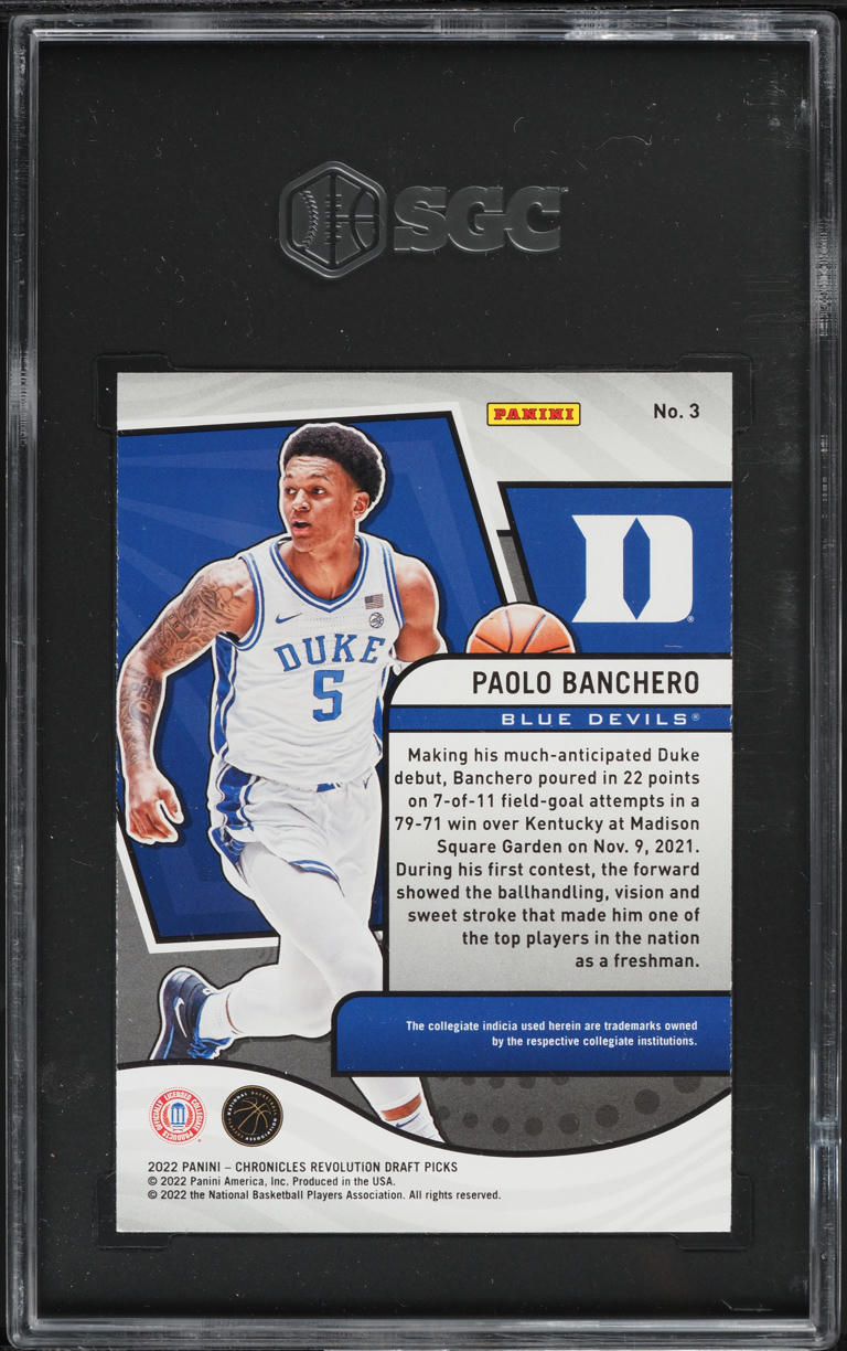 2022 Panini Chronicles Draft Revolution Paolo Banchero ROOKIE #3 SGC 9.5 MINT+