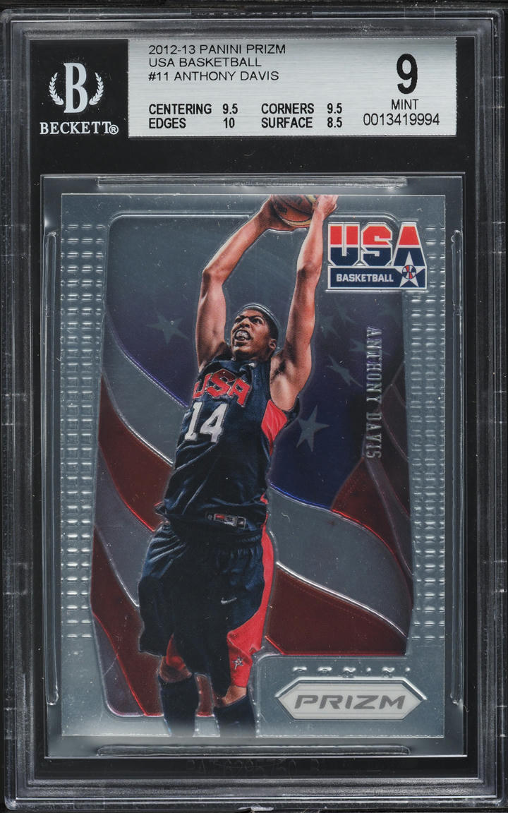 2012 Panini Prizm USA Basketball Anthony Davis ROOKIE #11 BGS 9 MINT
