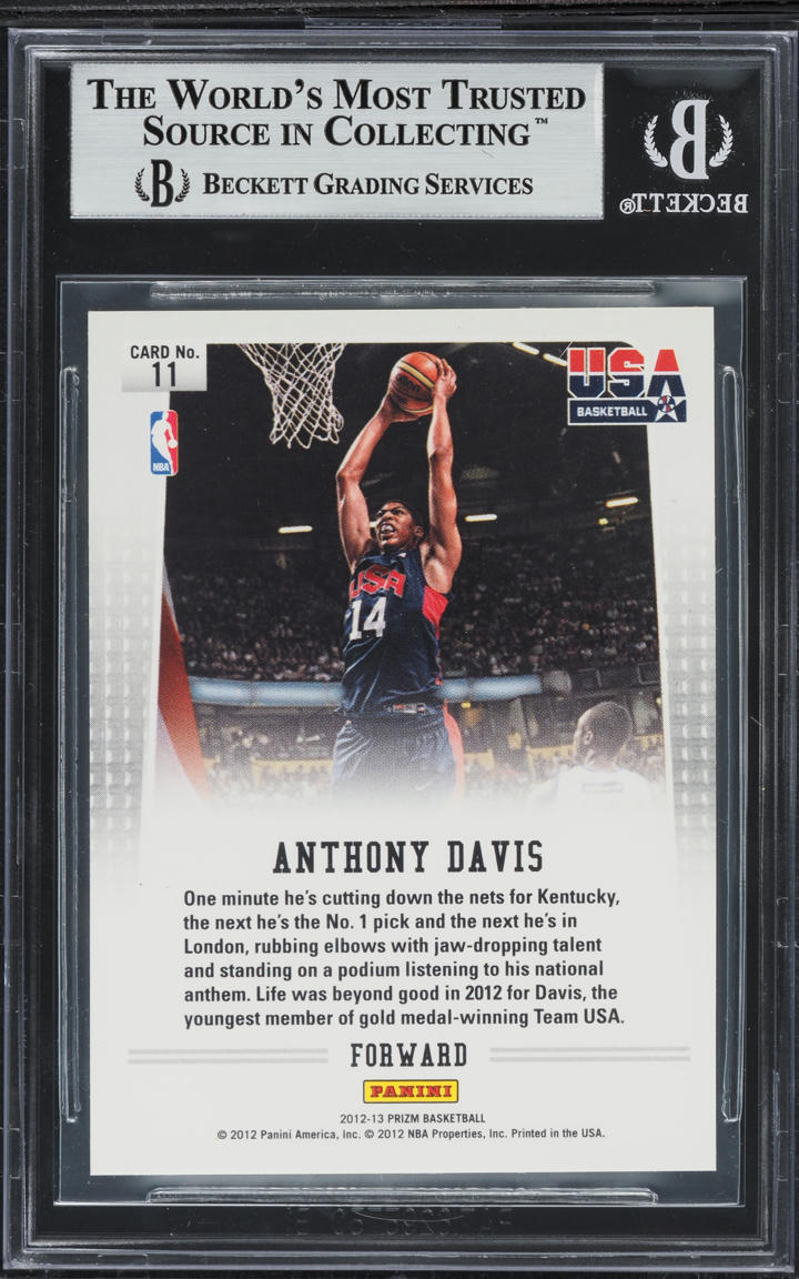 2012 Panini Prizm USA Basketball Anthony Davis ROOKIE #11 BGS 9 MINT