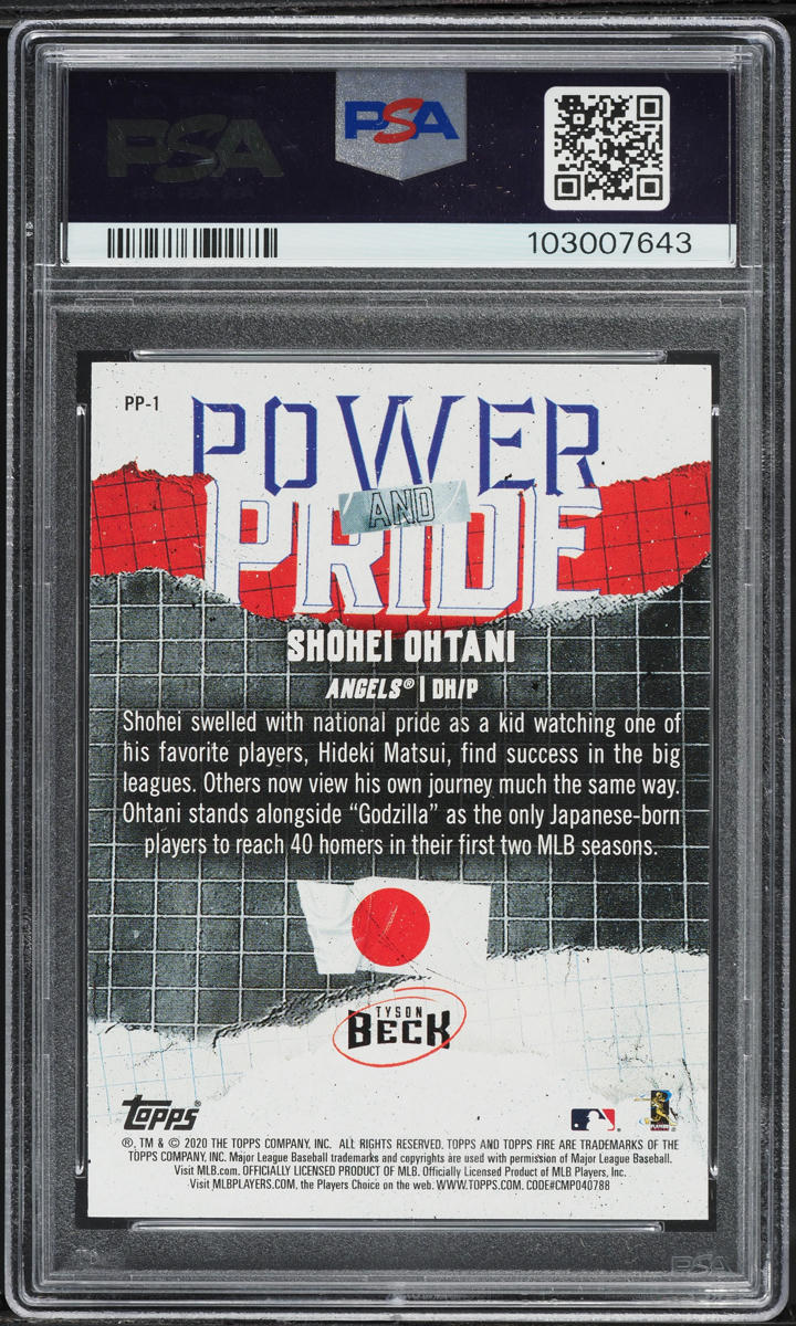 2020 Topps Fire Power And Pride Gold Minted Shohei Ohtani #PP-1 PSA 10 GEM MINT