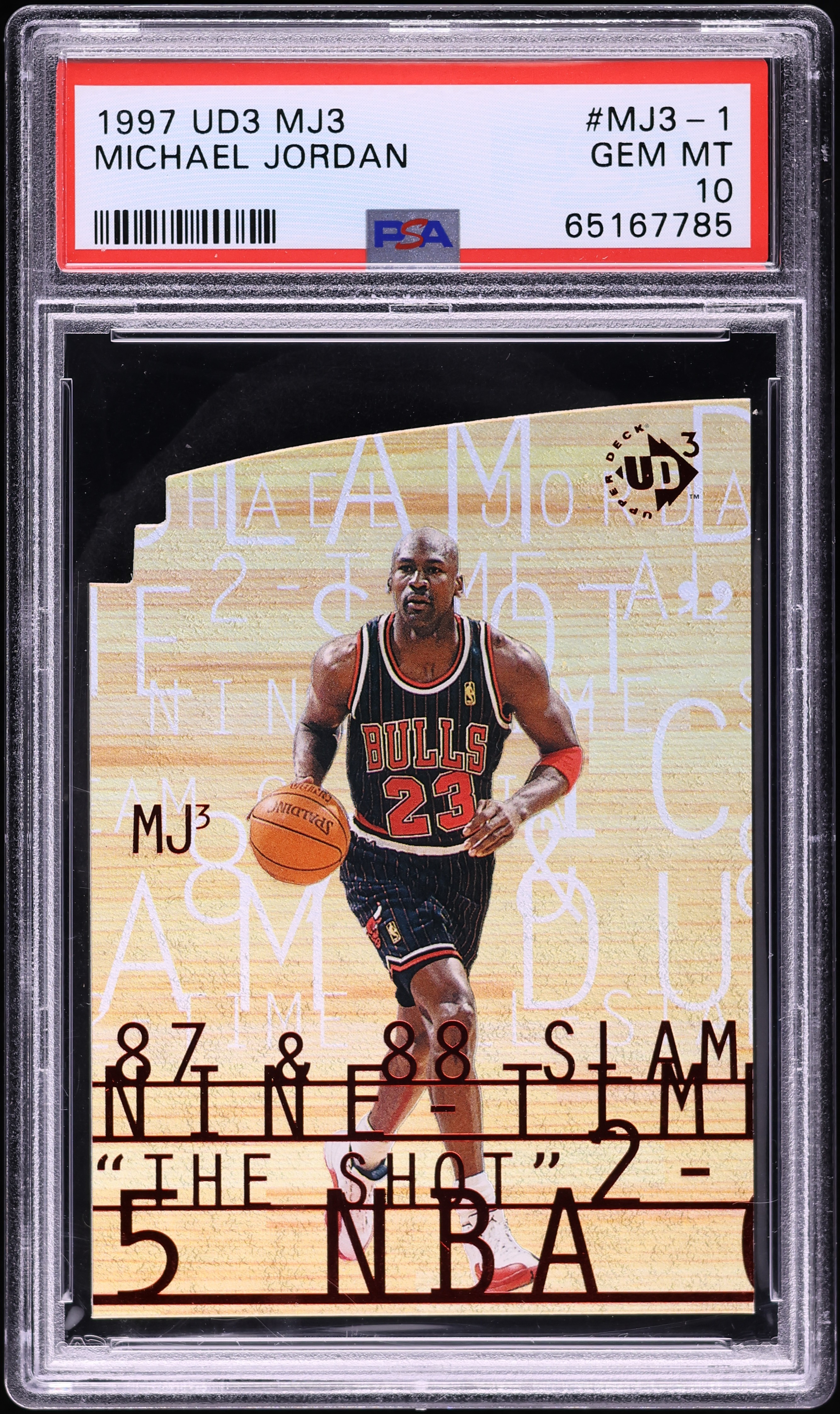 1997 UD3 MJ3 Die-Cut Michael Jordan #MJ3-1 PSA 10 GEM MINT on