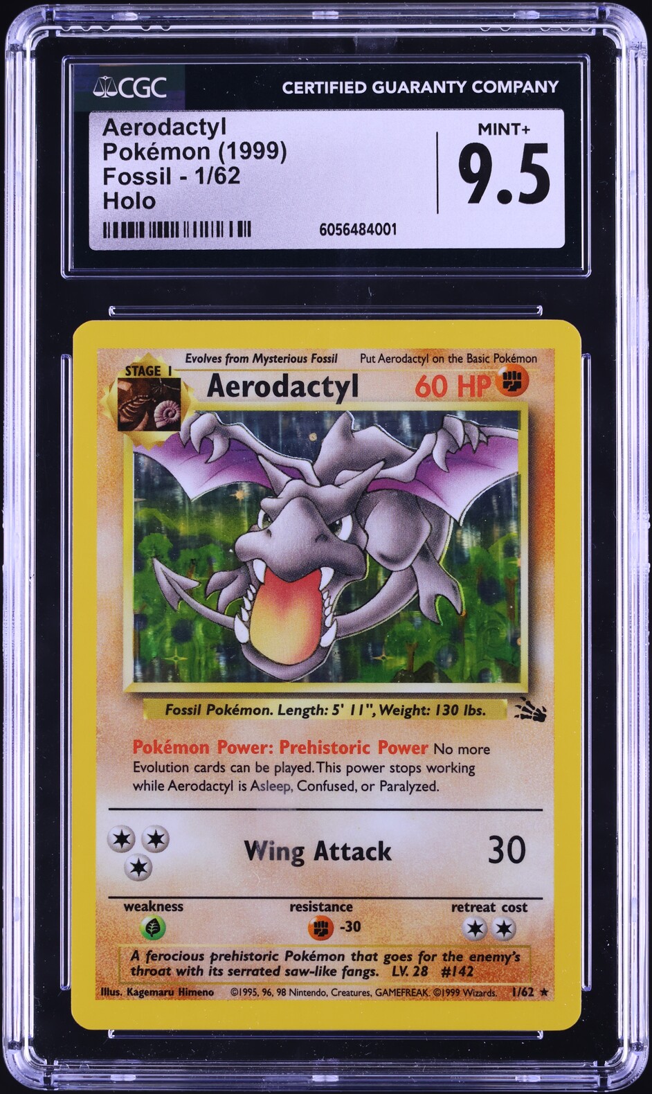 1999 Pokemon Fossil Holo Aerodactyl #1 CGC 9.5 MINT+