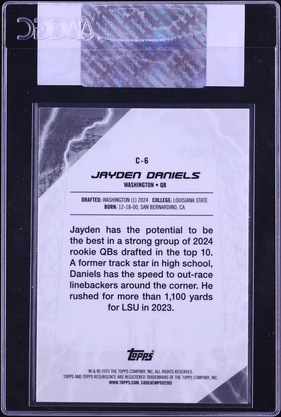 2024 Topps Resurgence Conductors Jayden Daniels ROOKIE #C-6 CGC AUTH