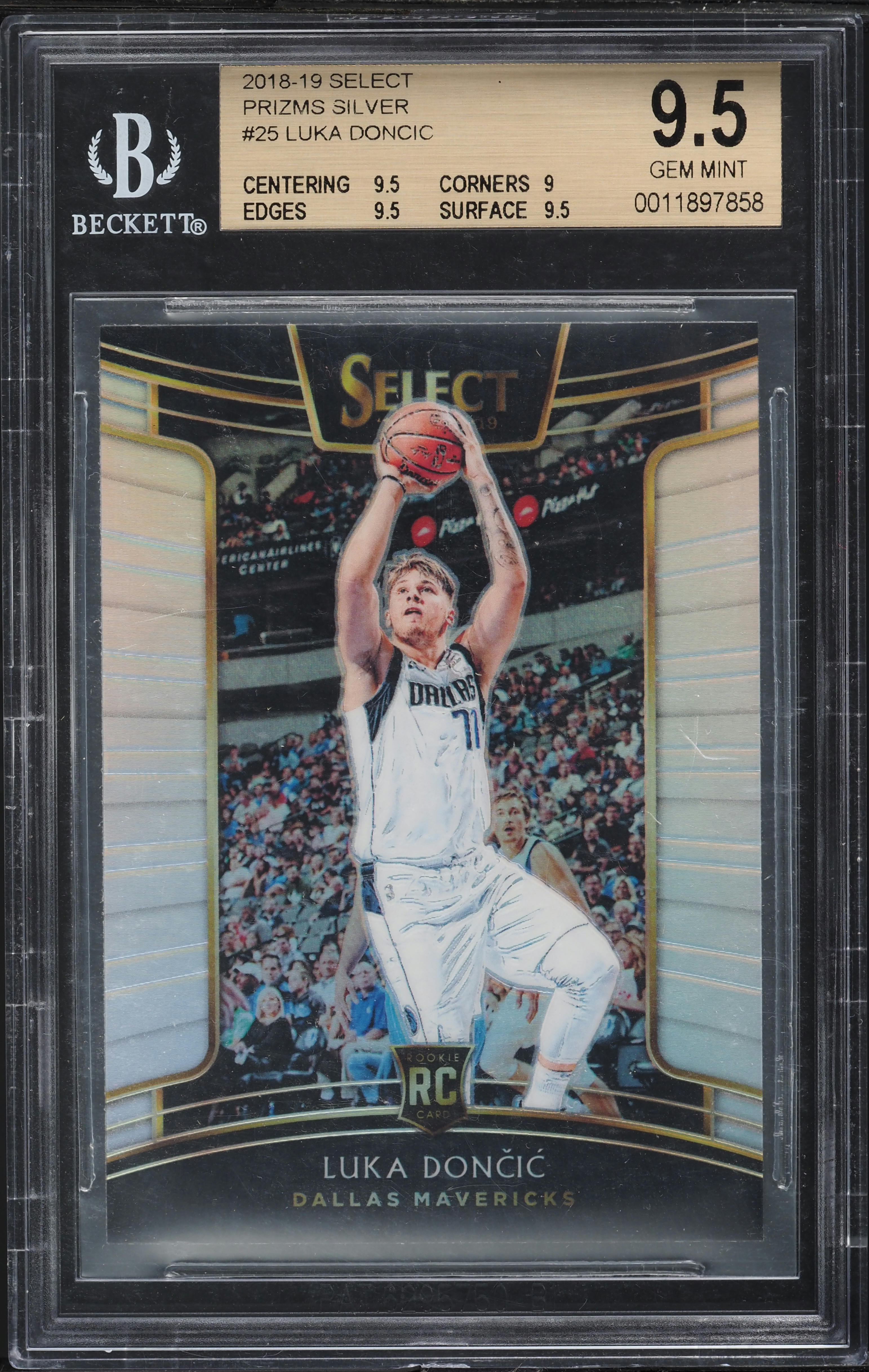2018 Select Concourse Silver Prizm Luka Doncic ROOKIE #25 BGS 9.5