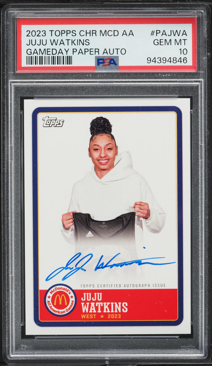 2023 Topps Chrome McDonald's A/A Gameday Paper Juju Watkins ROOKIE AUTO PSA 10