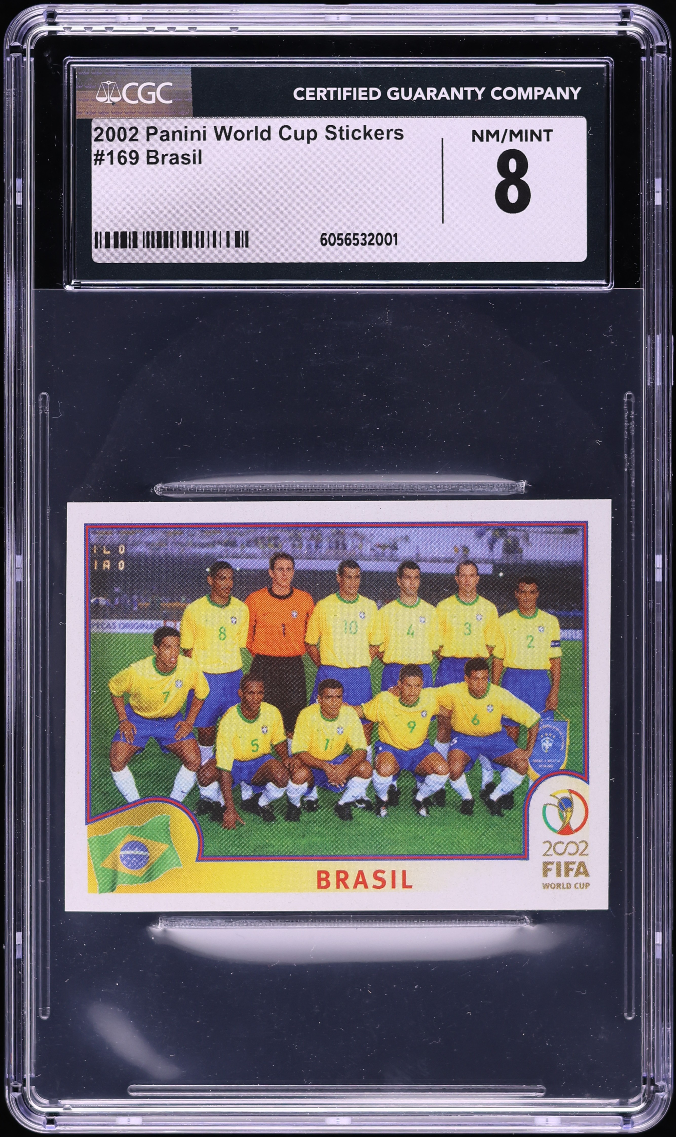 2002 Panini World Cup Stickers Brasil #169 CGC 8 NM-MT on Fanatics