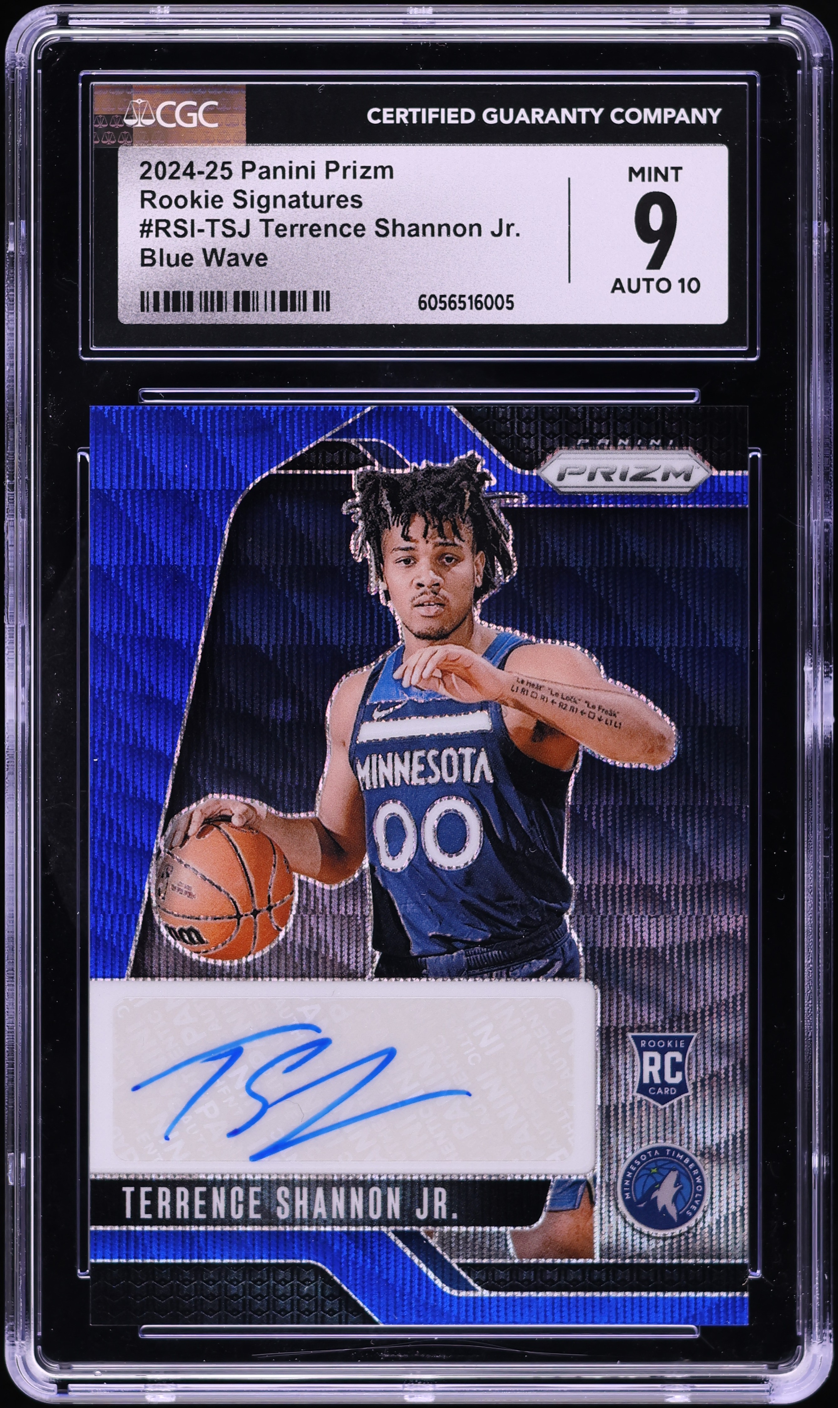 2024 Panini Prizm Blue Wave Terrence Shannon Jr. ROOKIE AUTO #RSI