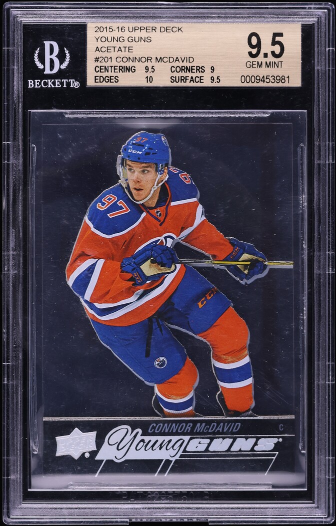 2015 Upper Deck Young Guns Acetate Connor McDavid ROOKIE #201 BGS 9.5 GEM MINT