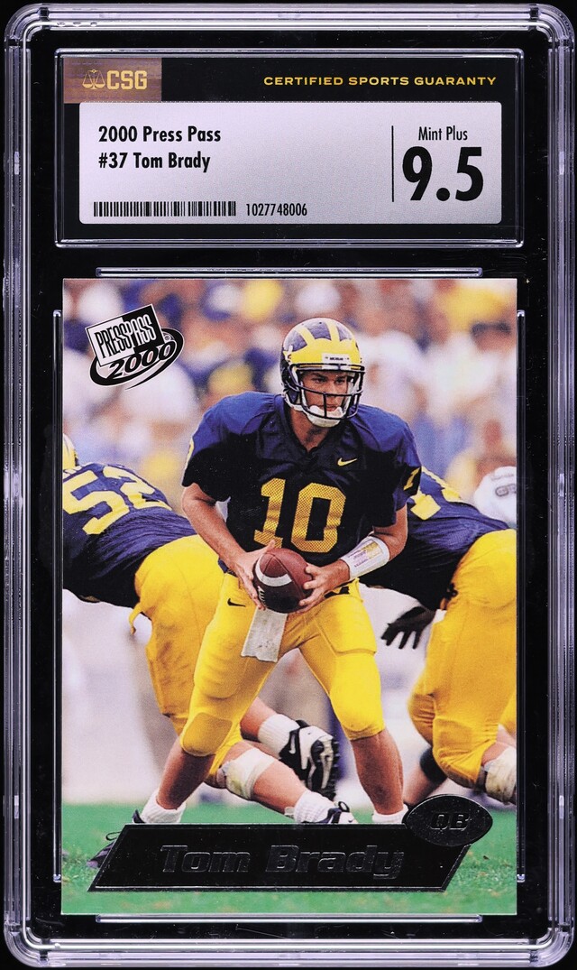 2000 Press Pass Football Tom Brady ROOKIE #37 CSG 9.5 MINT+