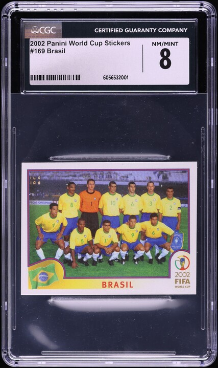 2002 Panini World Cup Stickers Brasil #169 CGC 8 NM-MT on Fanatics