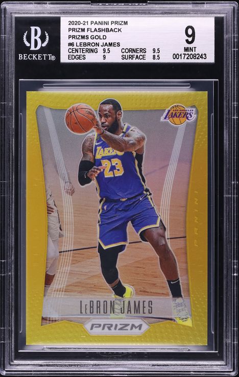 2020 Panini Prizm Flashback Gold LeBron James /10 #6 BGS 9 MINT