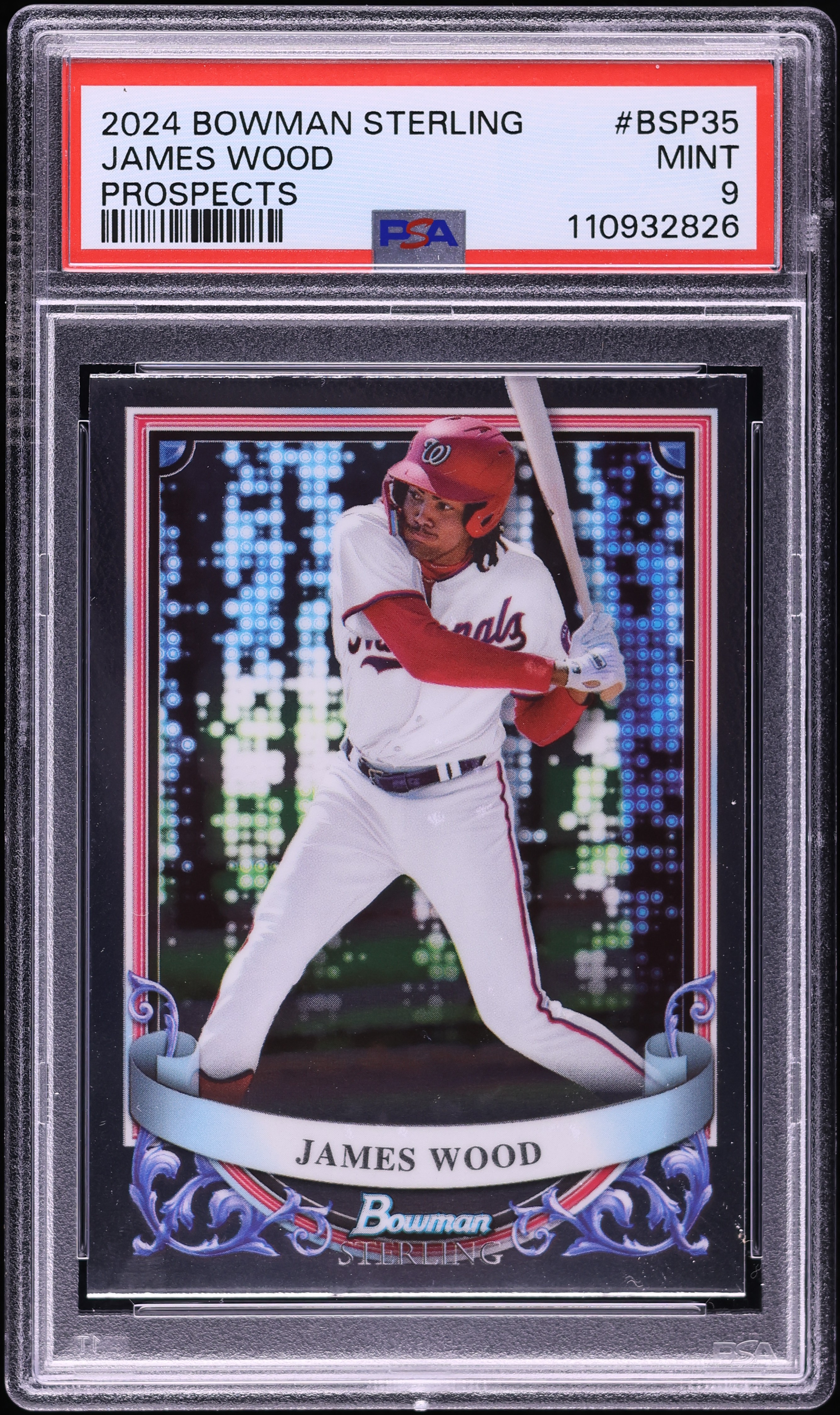 2024 Bowman Sterling James Wood PROSPECT #BSP35 PSA 9 MINT on