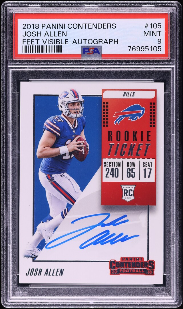 2018 Panini Contenders Variation Josh Allen ROOKIE AUTO #105 PSA 9 MINT