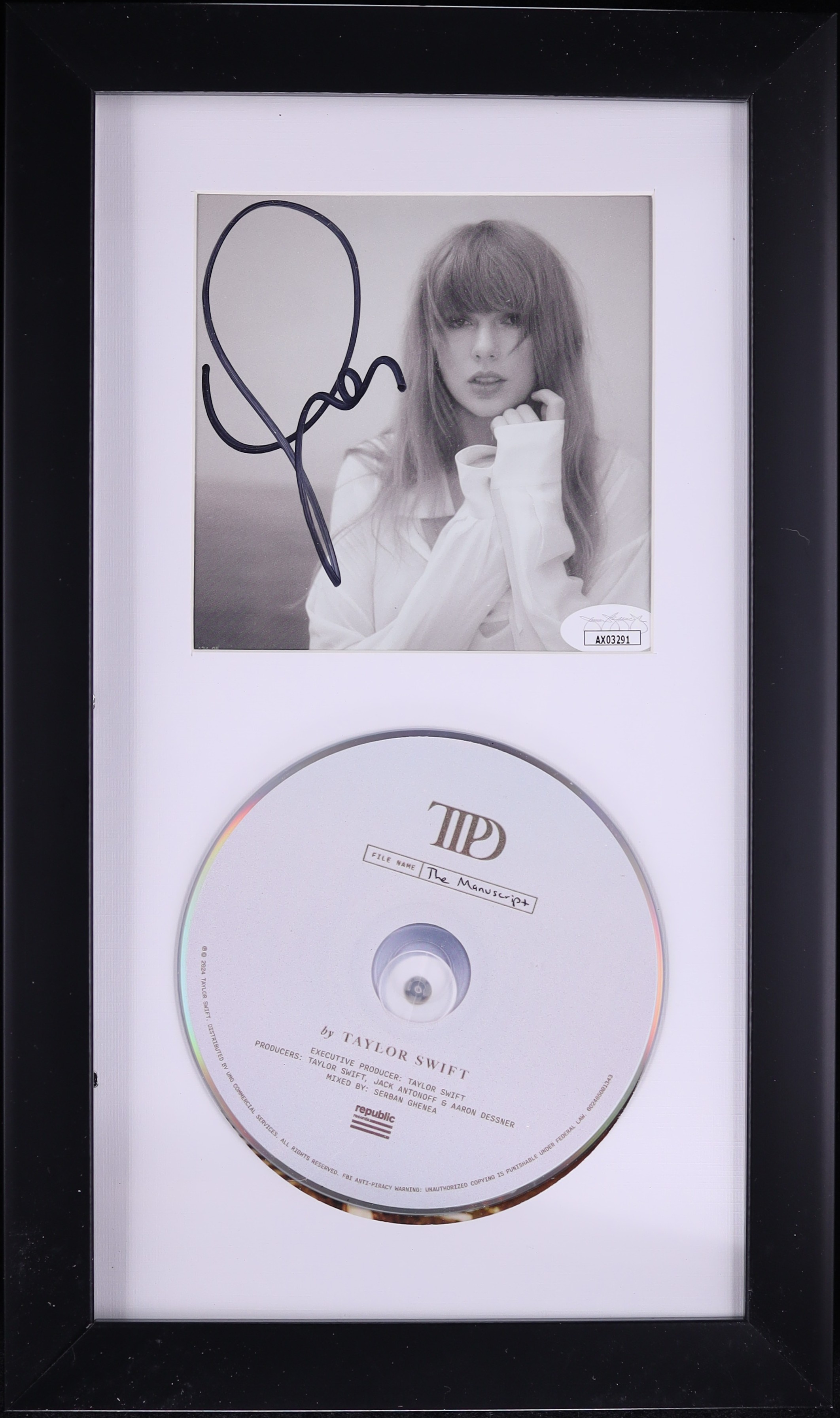 Taylor Swift Signed Autographed Framed CD Insert - JSA AUTH on