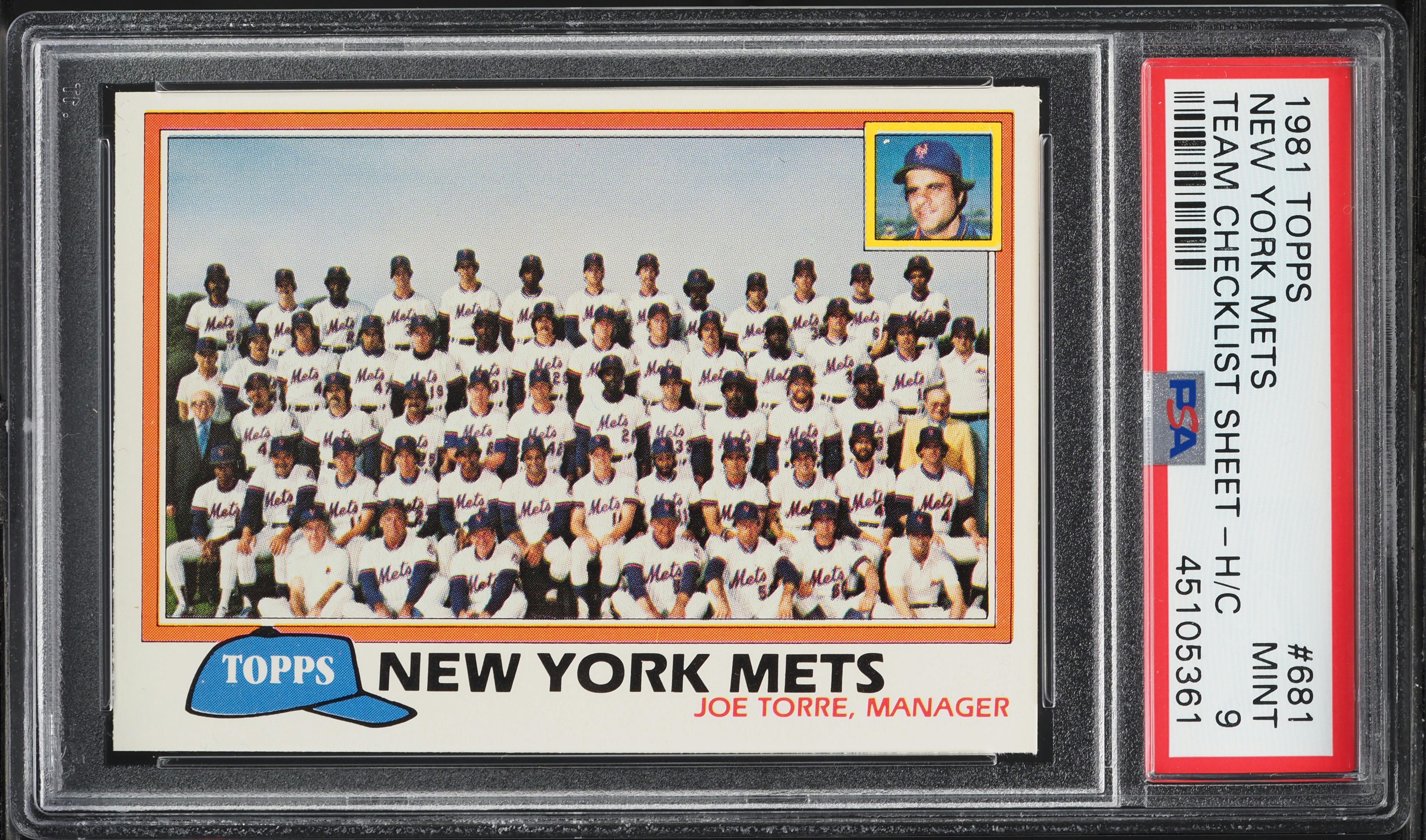 1981 Topps Baseball New York Mets #681 PSA 10