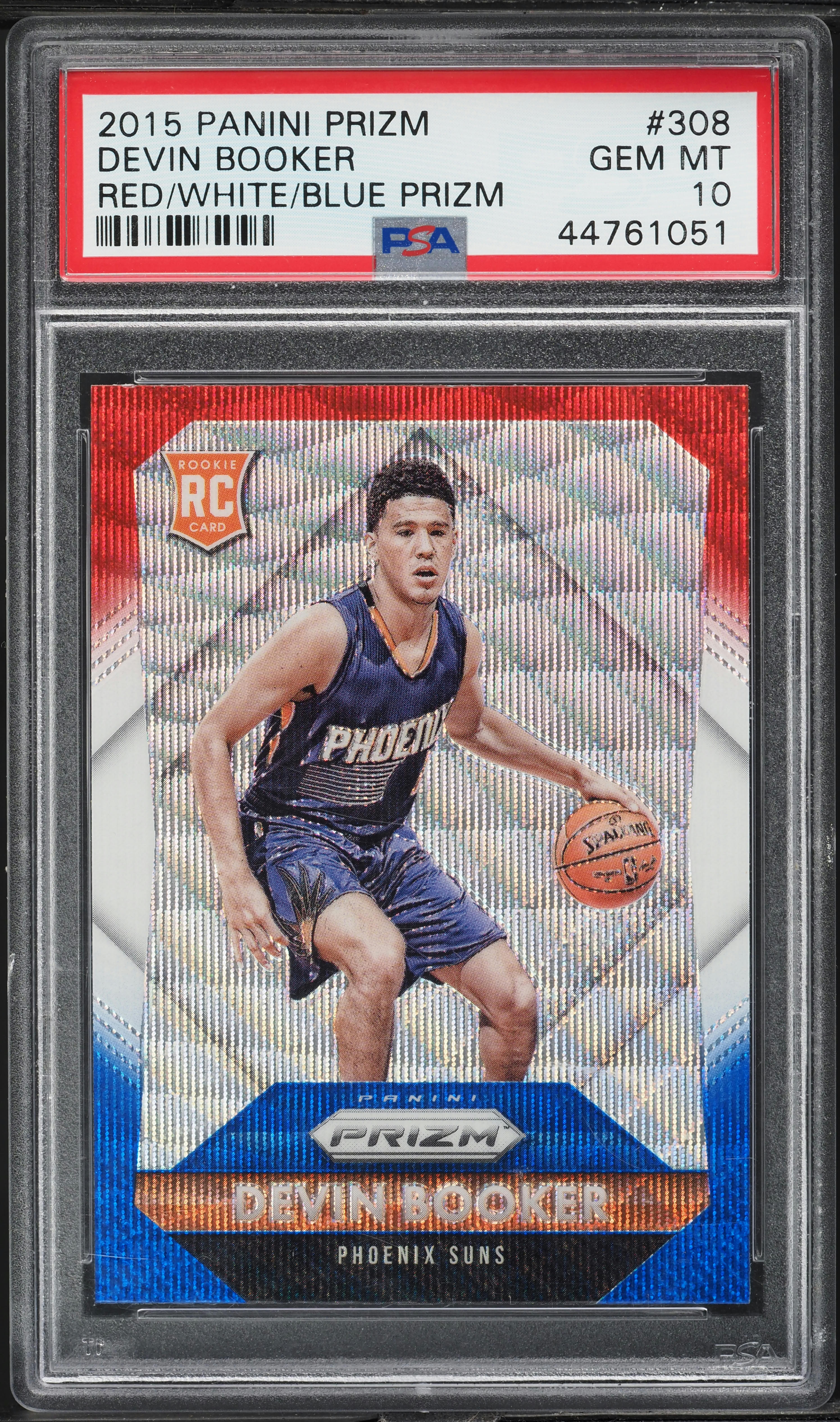 2015 Panini Prizm Red White Blue Devin Booker ROOKIE #308 PSA 10