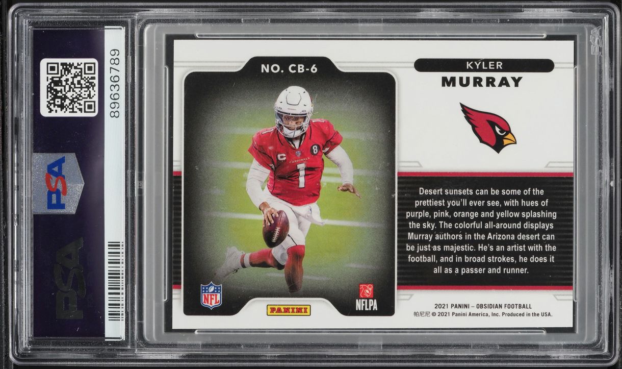 2021 Panini Obsidian Color Blast Black Kyler Murray #CB-6 PSA 9 MINT