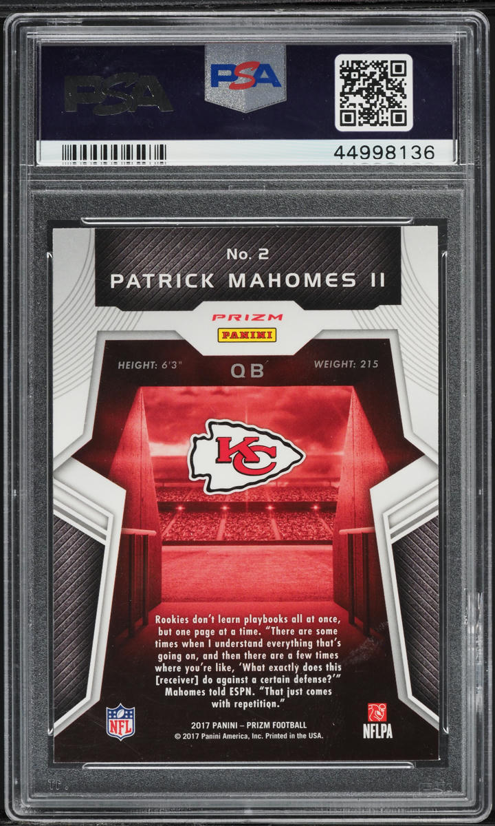 2017 Panini Prizm Introductions Patrick Mahomes II ROOKIE #2 PSA 10 GEM MINT