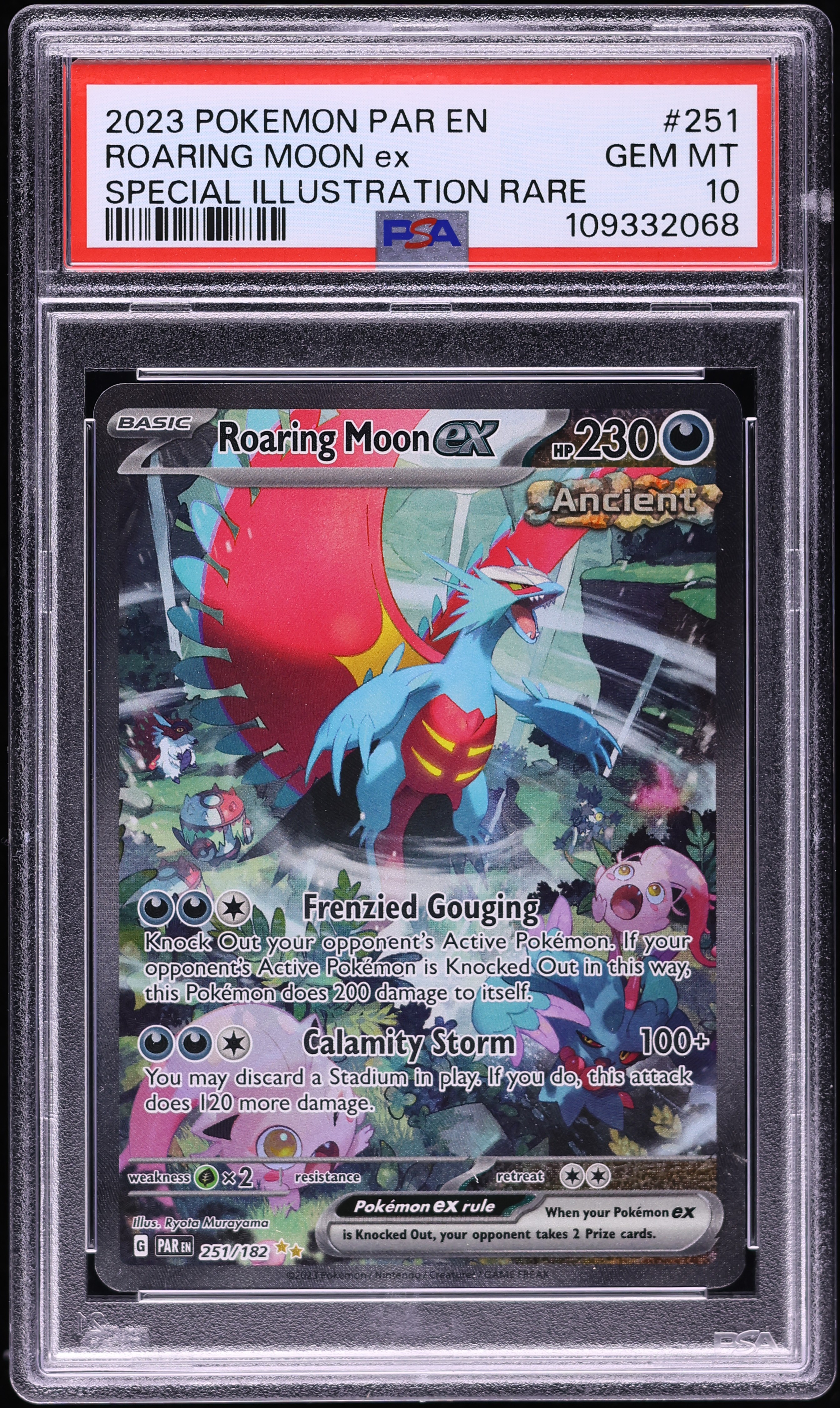 PSA 10 トドロクツキ SAR Roaring Moon Pokemon PSA 10 Roaring Moon ex 084 Full Art SR JAPANESE sv4k Ancient Roar