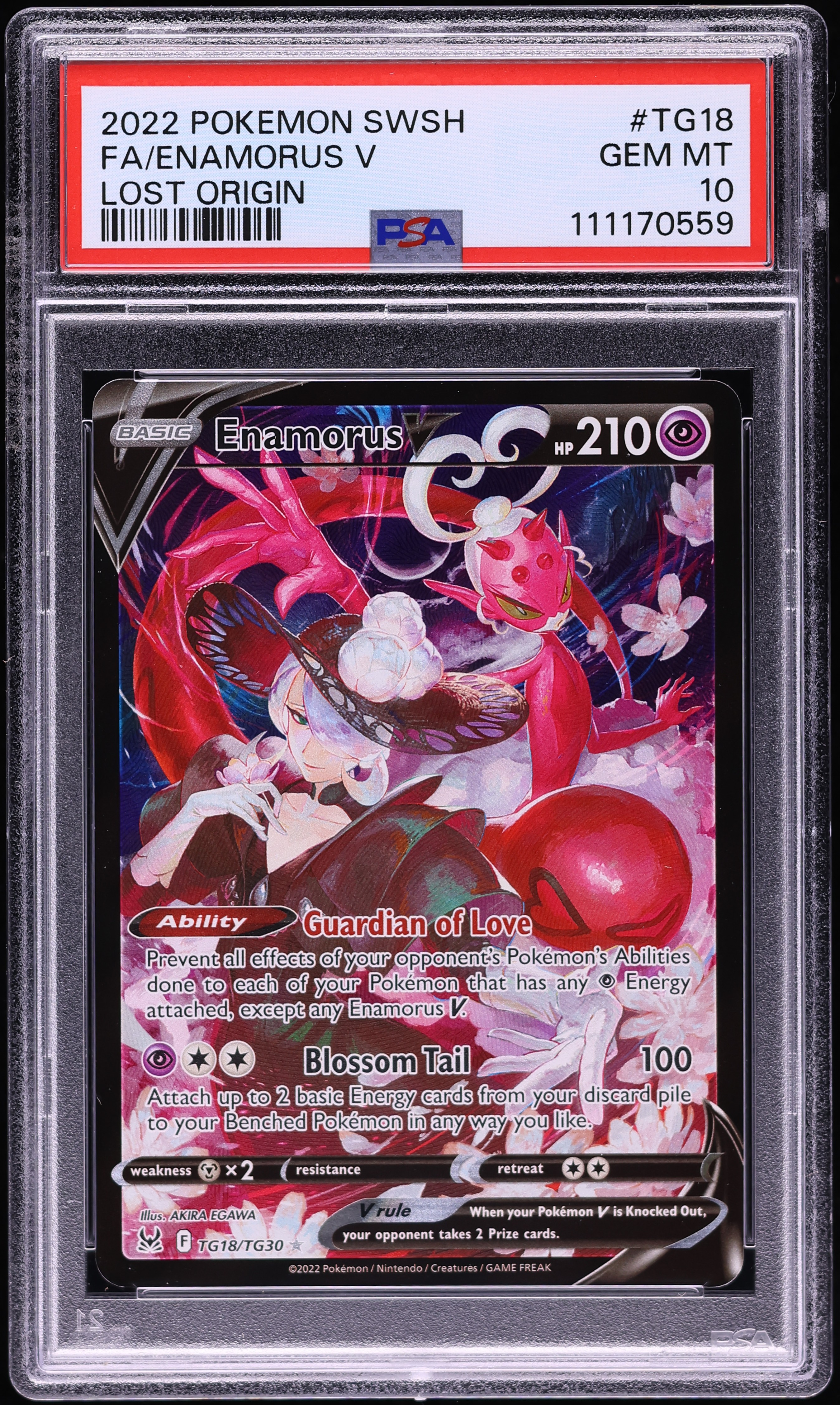 2022 Pokemon SWSH Lost Origin Full Art Enamorus V #TG18 PSA 10 GEM MINT on  Fanatics Collect