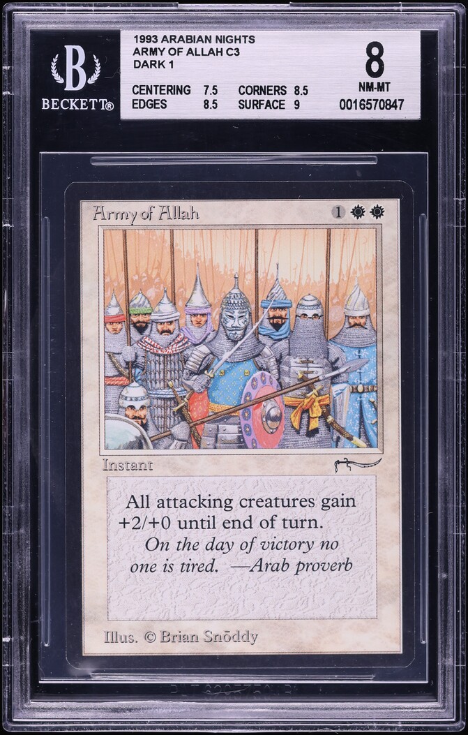 1993 Magic The Gathering MTG Arabian Nights Army Of Allah Dark 1 C3 BGS 8 NM-MT