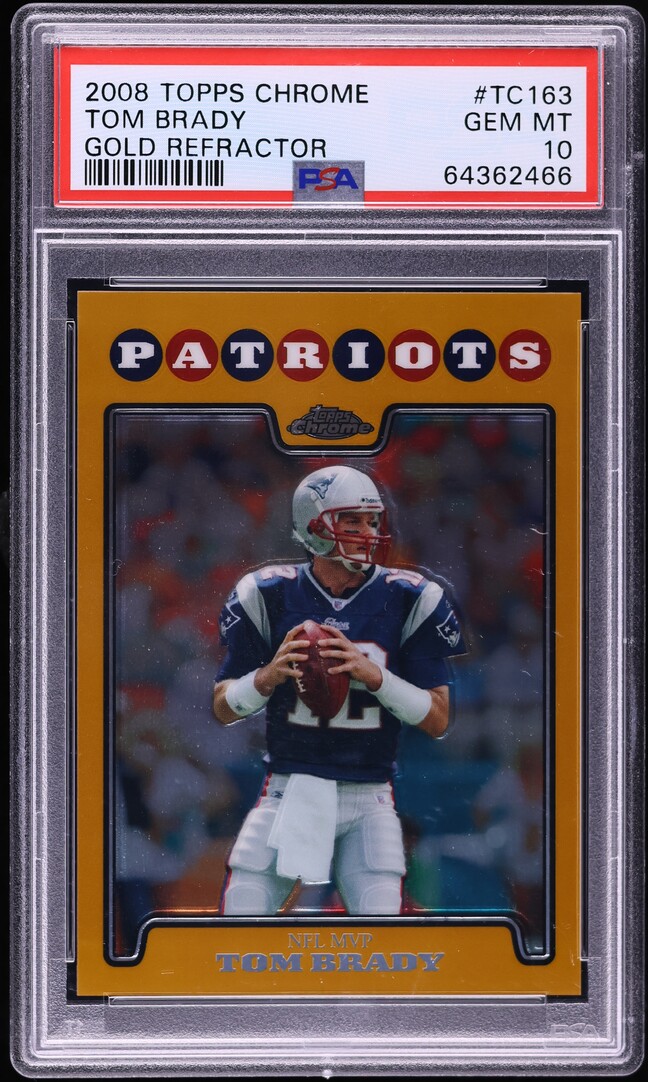 2008 Topps Chrome Gold Refractor Tom Brady /199 #TC163 PSA 10 GEM MINT