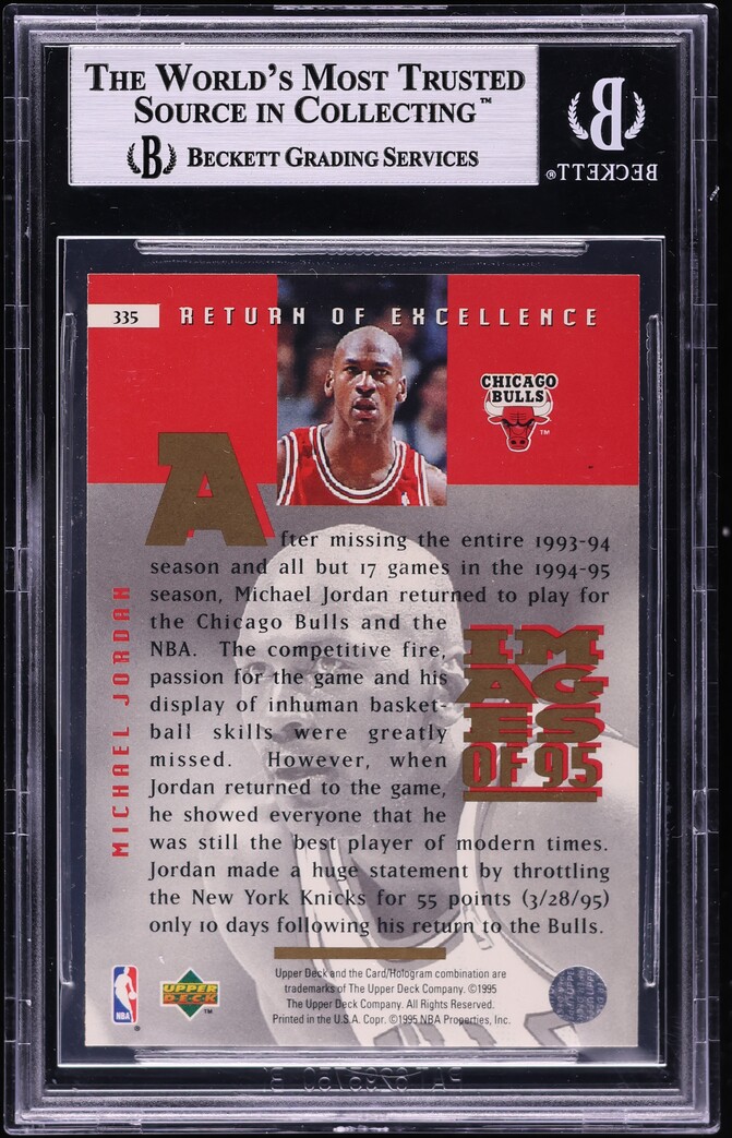 1995 Upper Deck Electric Court Michael Jordan #335 BGS 9 MINT