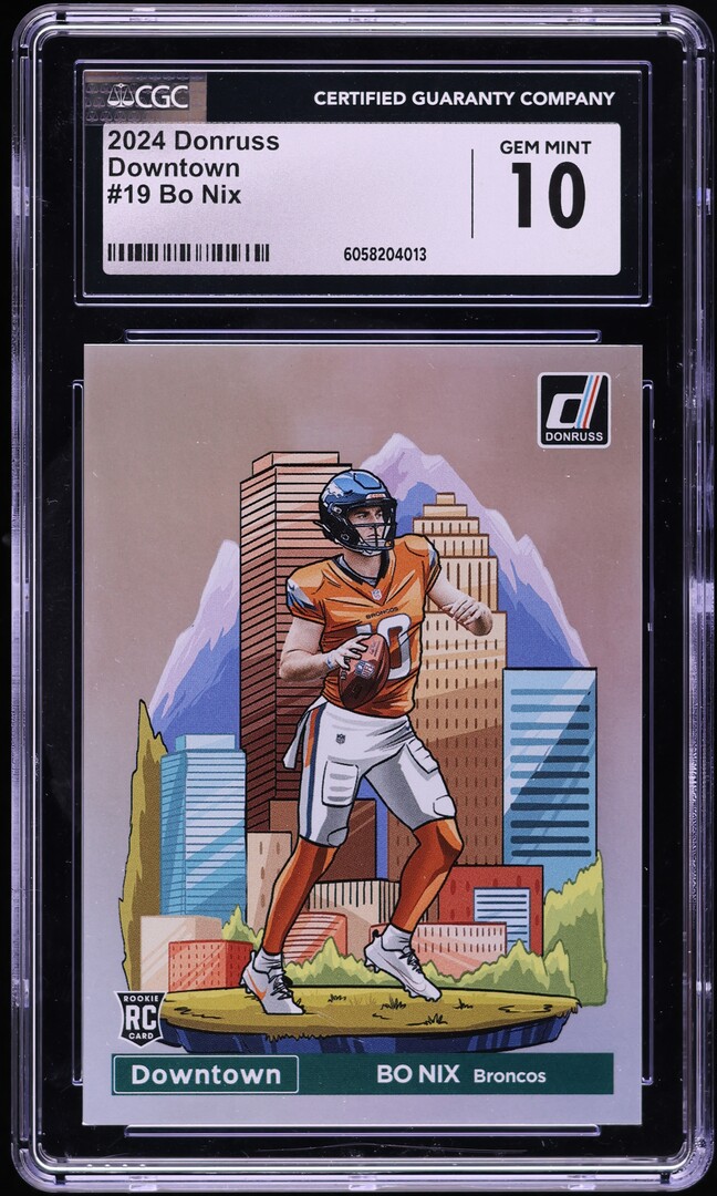 2024 Donruss Downtown Bo Nix ROOKIE #19 CGC 10 GEM MINT