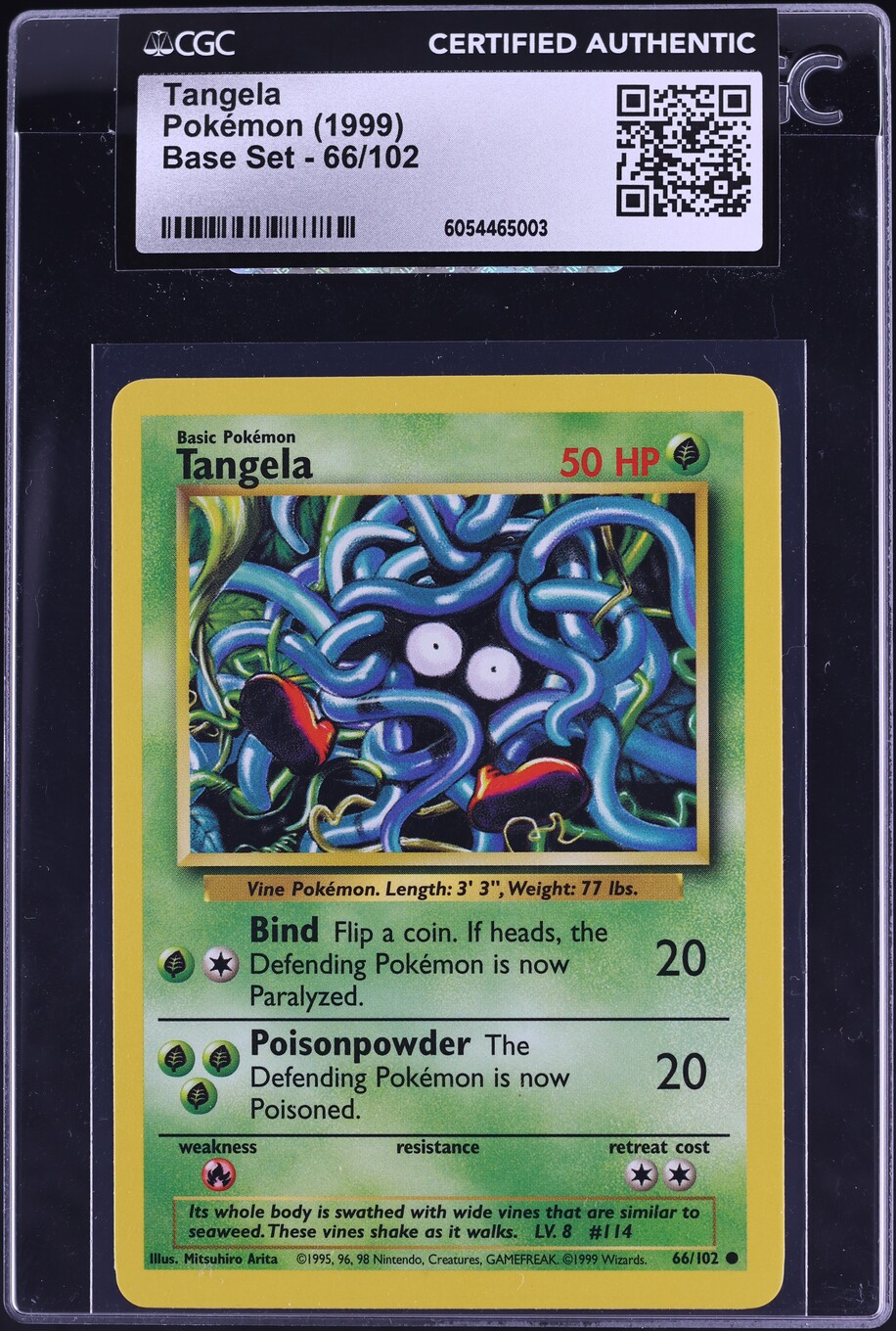 1999 Pokemon Base Set Tangela #66 CGC AUTH