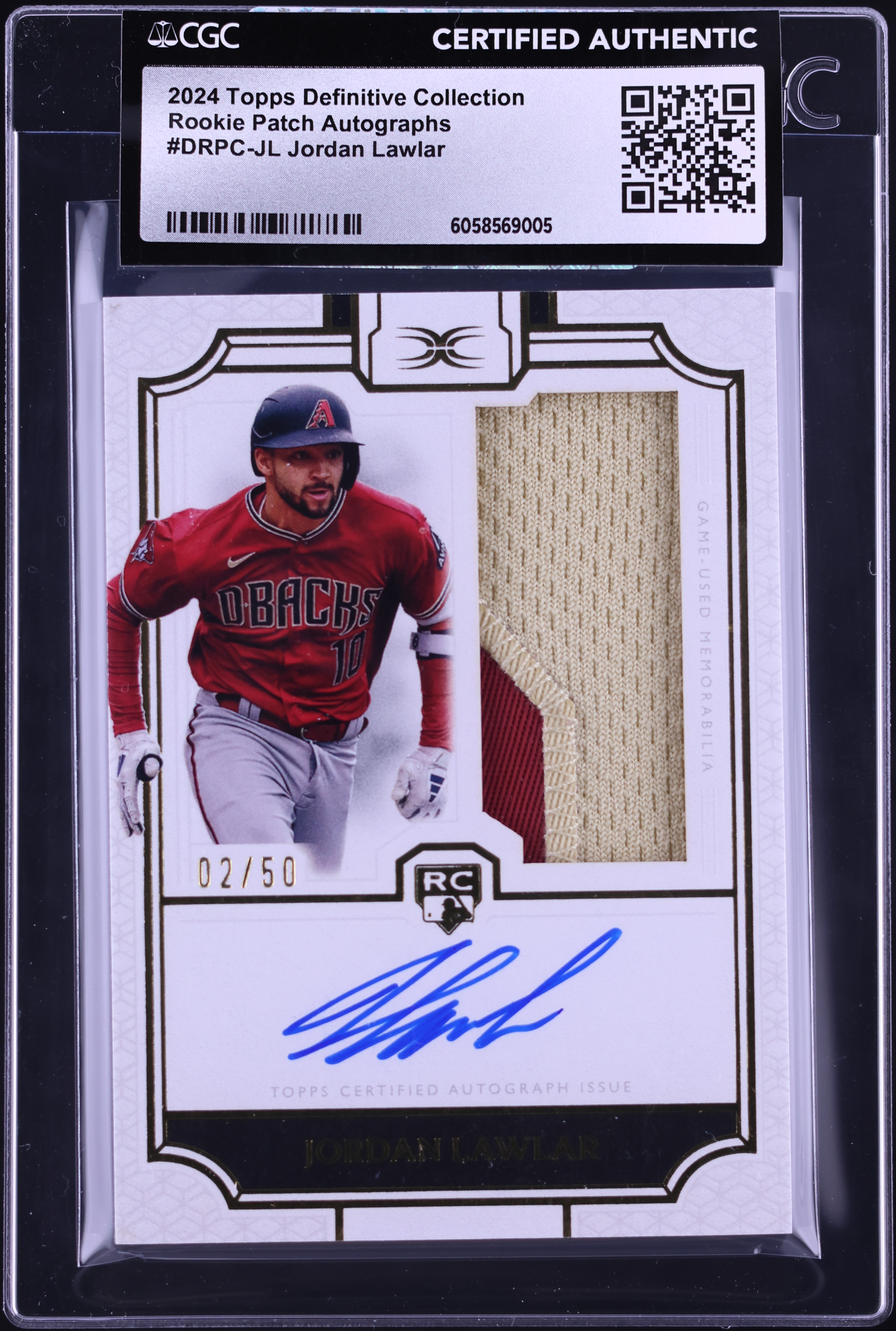2024 Topps Definitive Collection Jordan Lawlar ROOKIE PATCH AUTO 