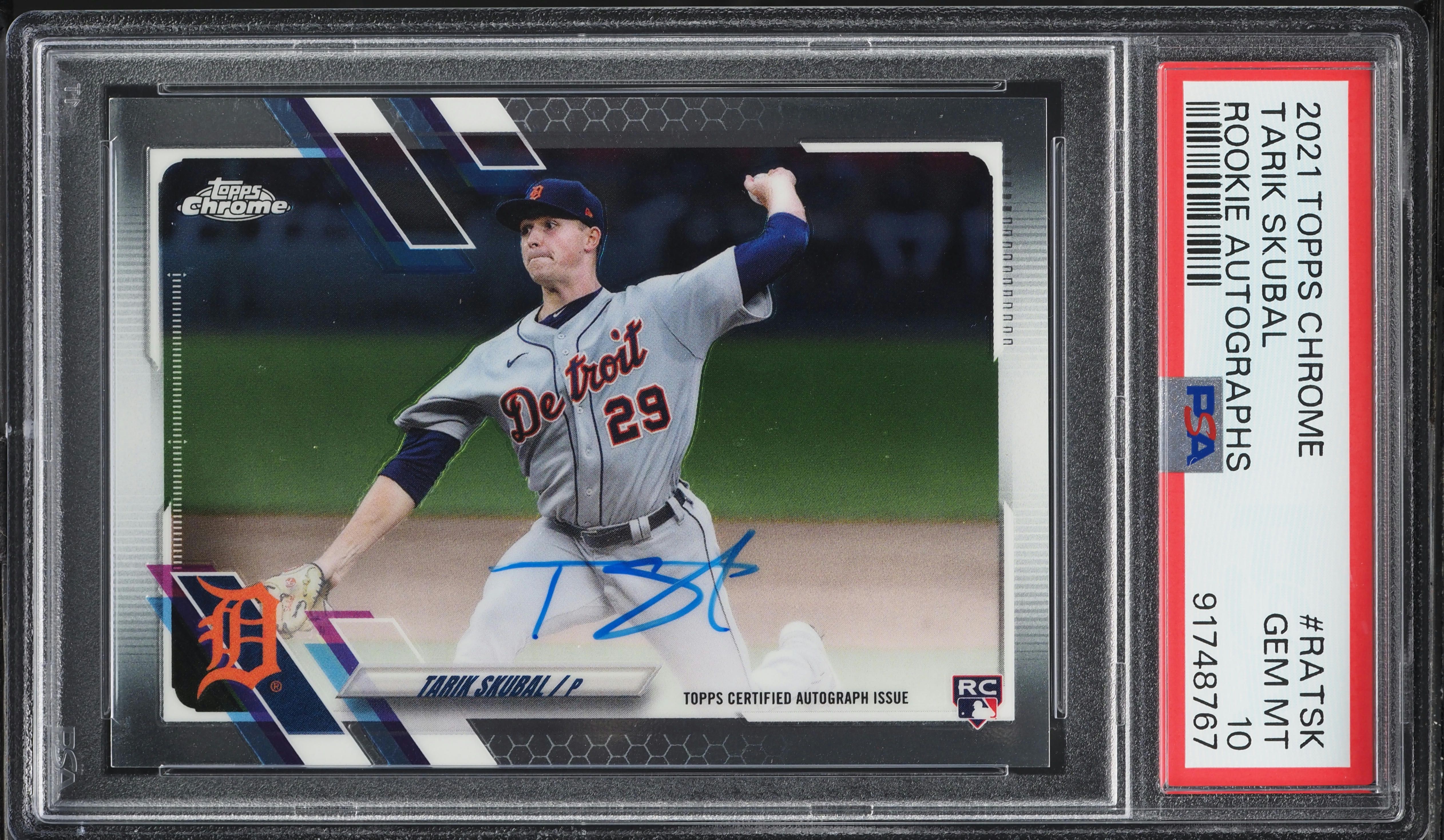 2021 Topps Chrome Tarik Skubal ROOKIE AUTO #RATSK PSA 10 GEM MINT