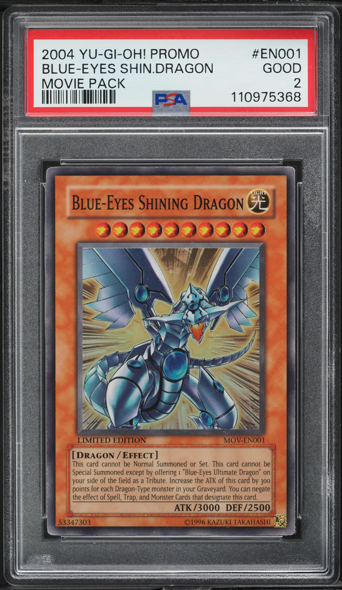 yugioh movie promo card 2004 Yu-Gi-Oh! Promo Movie Pack Blue-Eyes Shining Dragon #MOV-EN001 PSA 2  GD on Fanatics Collect