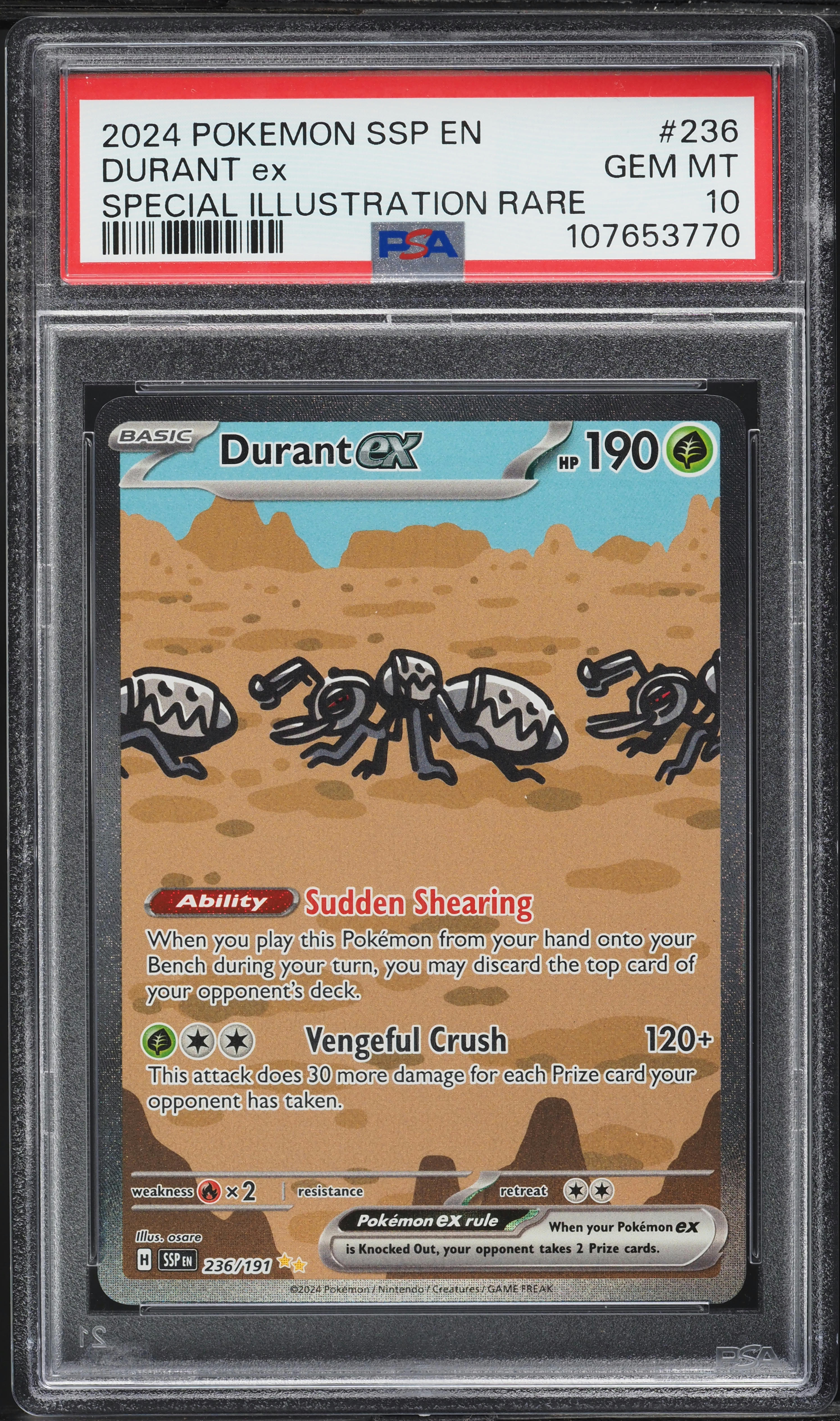 2024 Pokemon Scarlet & Violet Surging Sparks SIR Durant ex #236