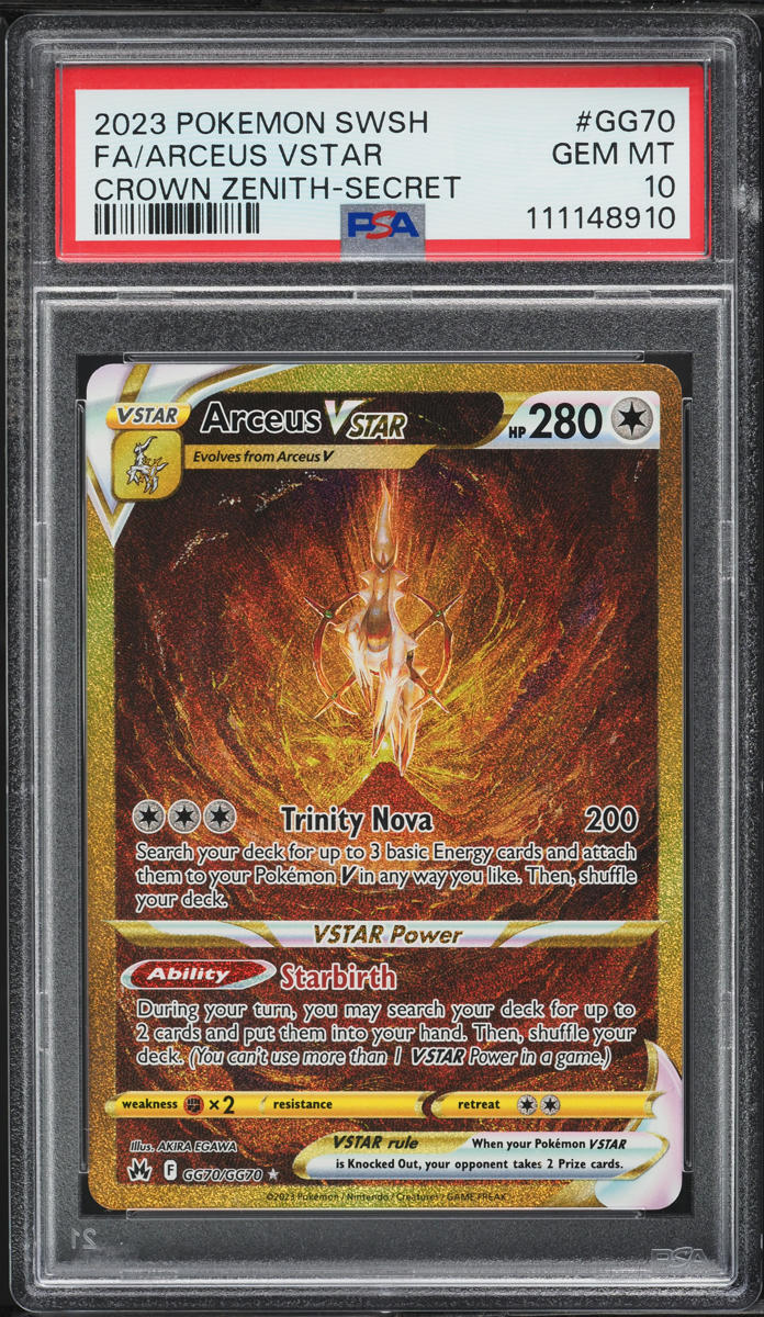 2023 Pokemon SWSH Crown Zenith Hyper Rare Arceus VSTAR #GG70 PSA 10 GEM MINT
